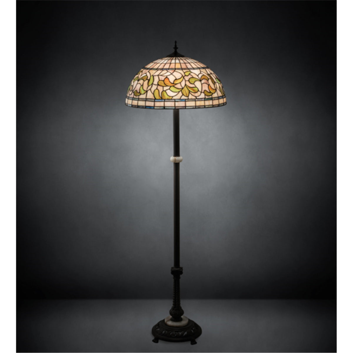 62' Wide Tiffany Turning Leaf Floor Lamp