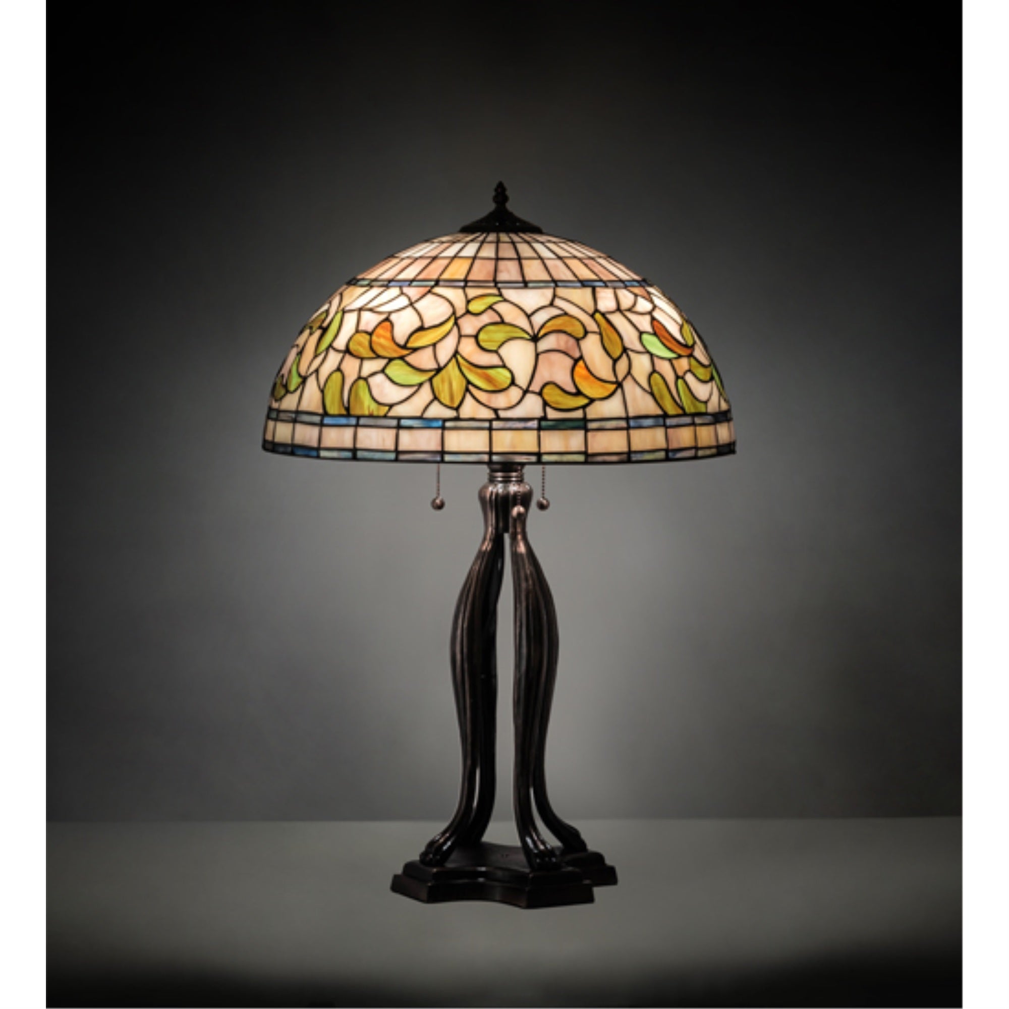 30' High Tiffany Turning Leaf Table Lamp
