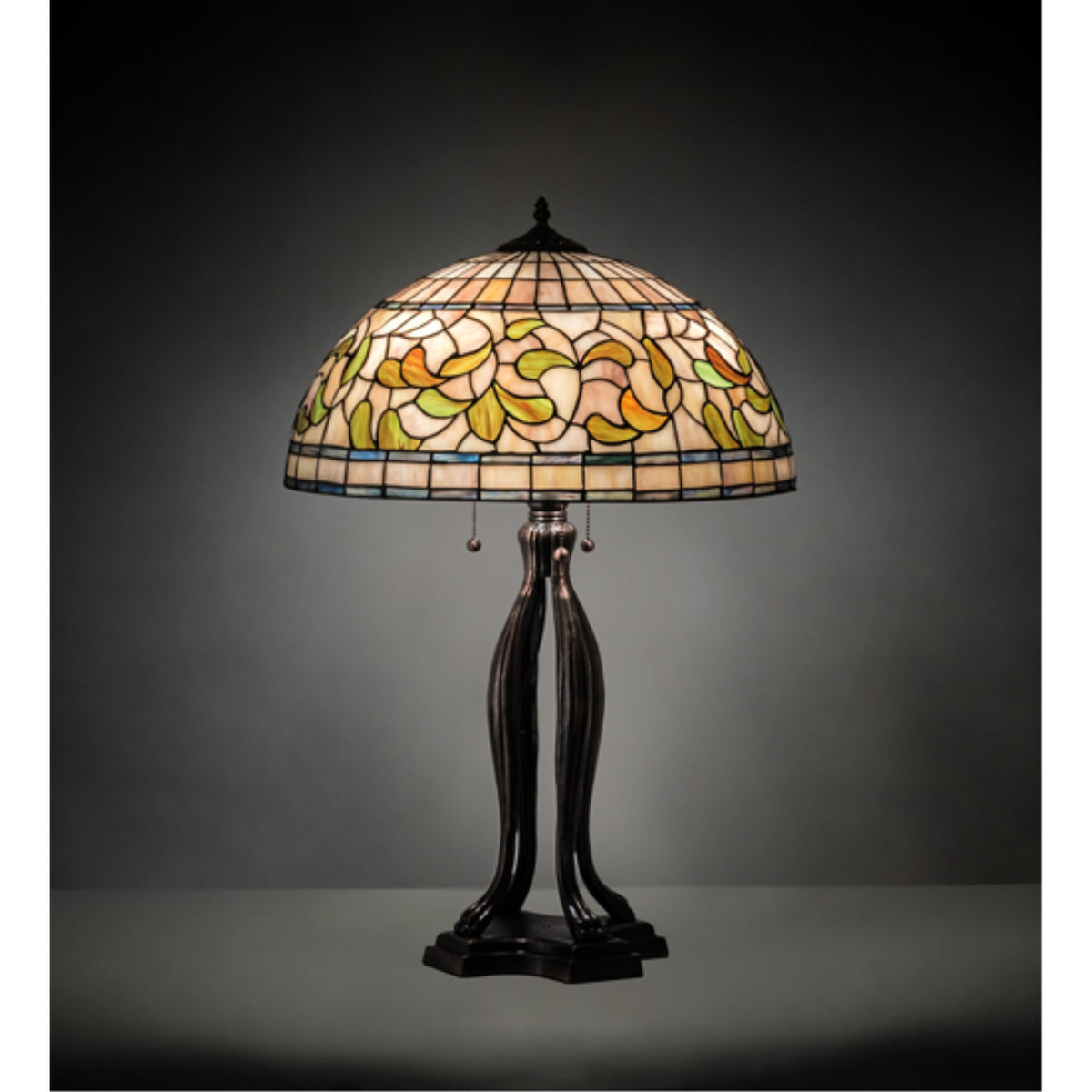 30' High Tiffany Turning Leaf Table Lamp