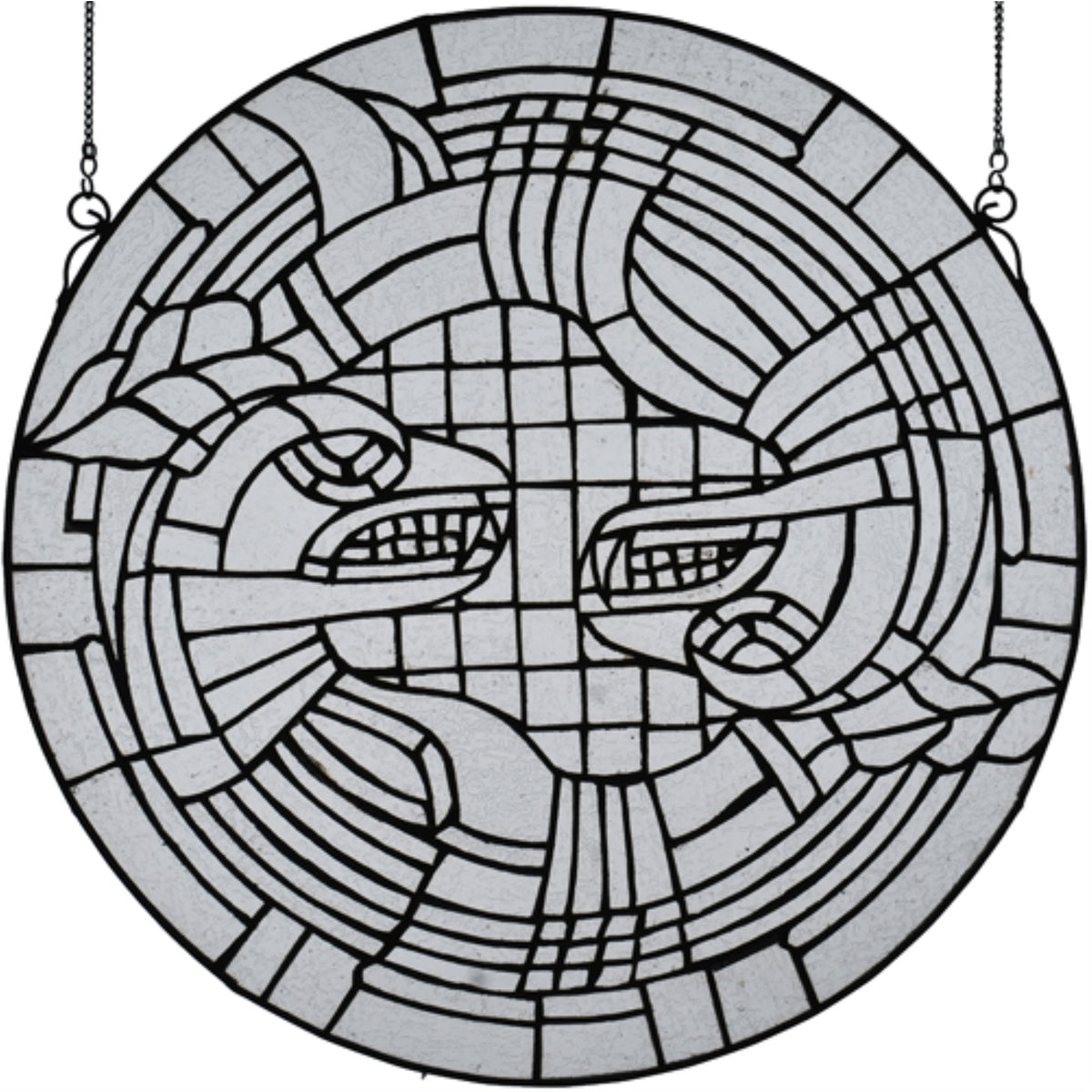 17'W X 17'H Rattlesnakes Medallion Stained Glass Window