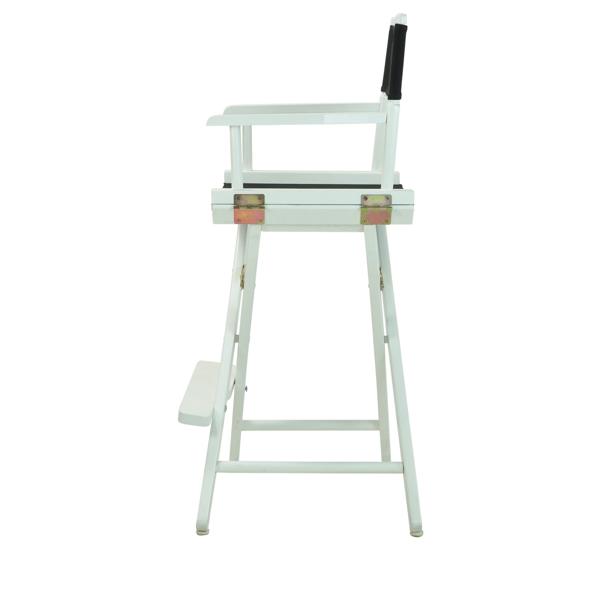 30' Director'S Chair White Frame-Black Canvas