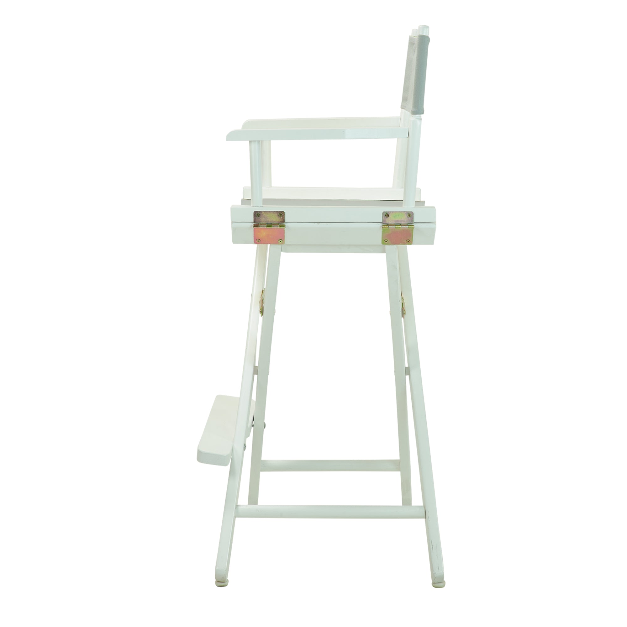 30' Director'S Chair White Frame-Gray Canvas