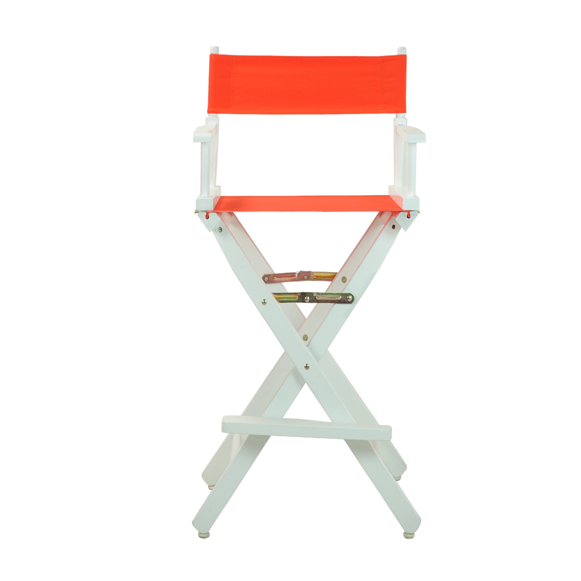 30' Director'S Chair White Frame-Orange Canvas