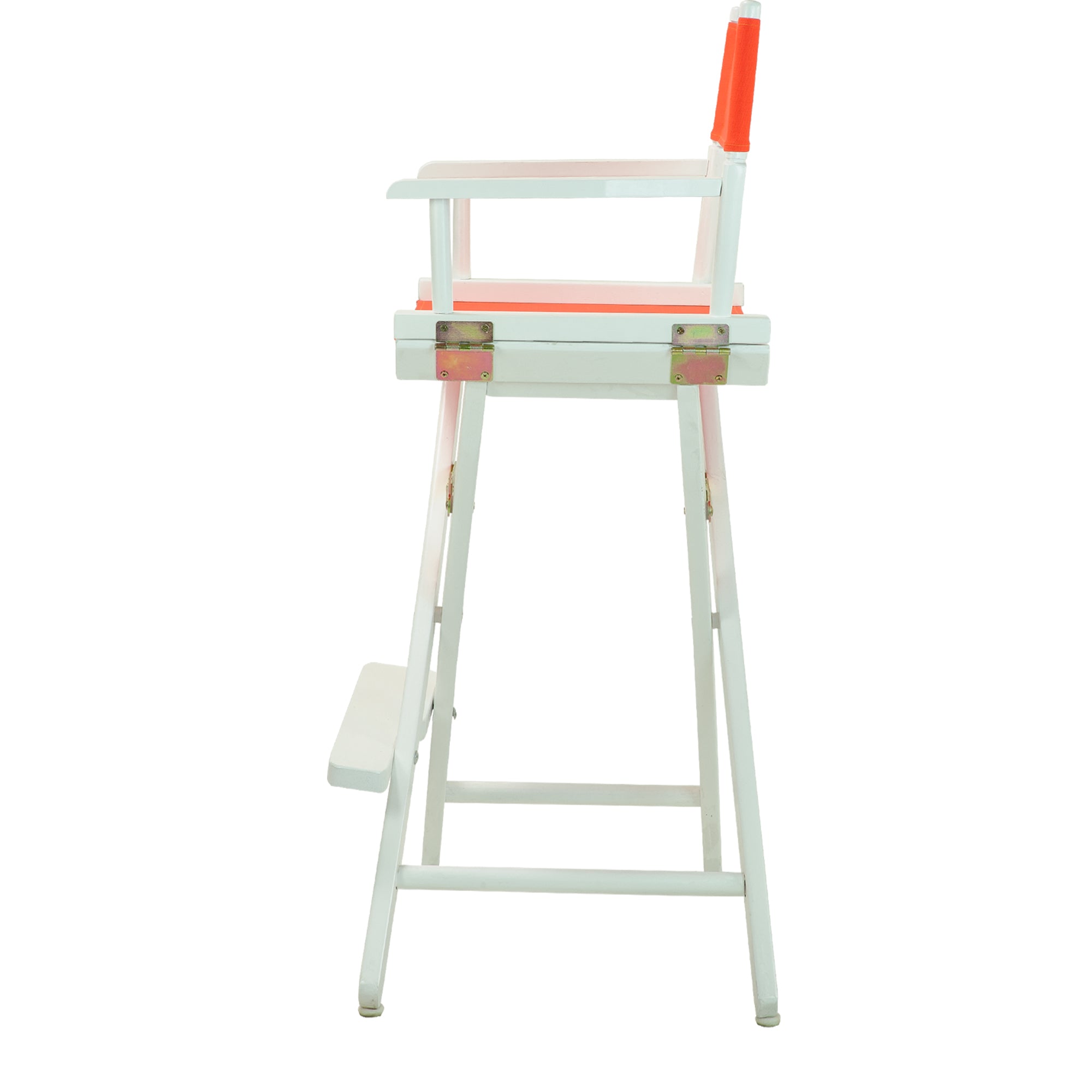 30' Director'S Chair White Frame-Orange Canvas