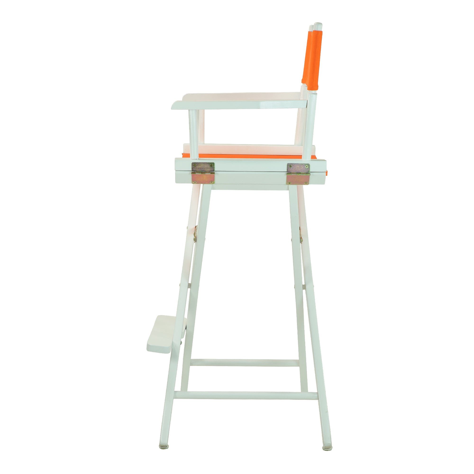 30' Director'S Chair White Frame-Tangerine Canvas