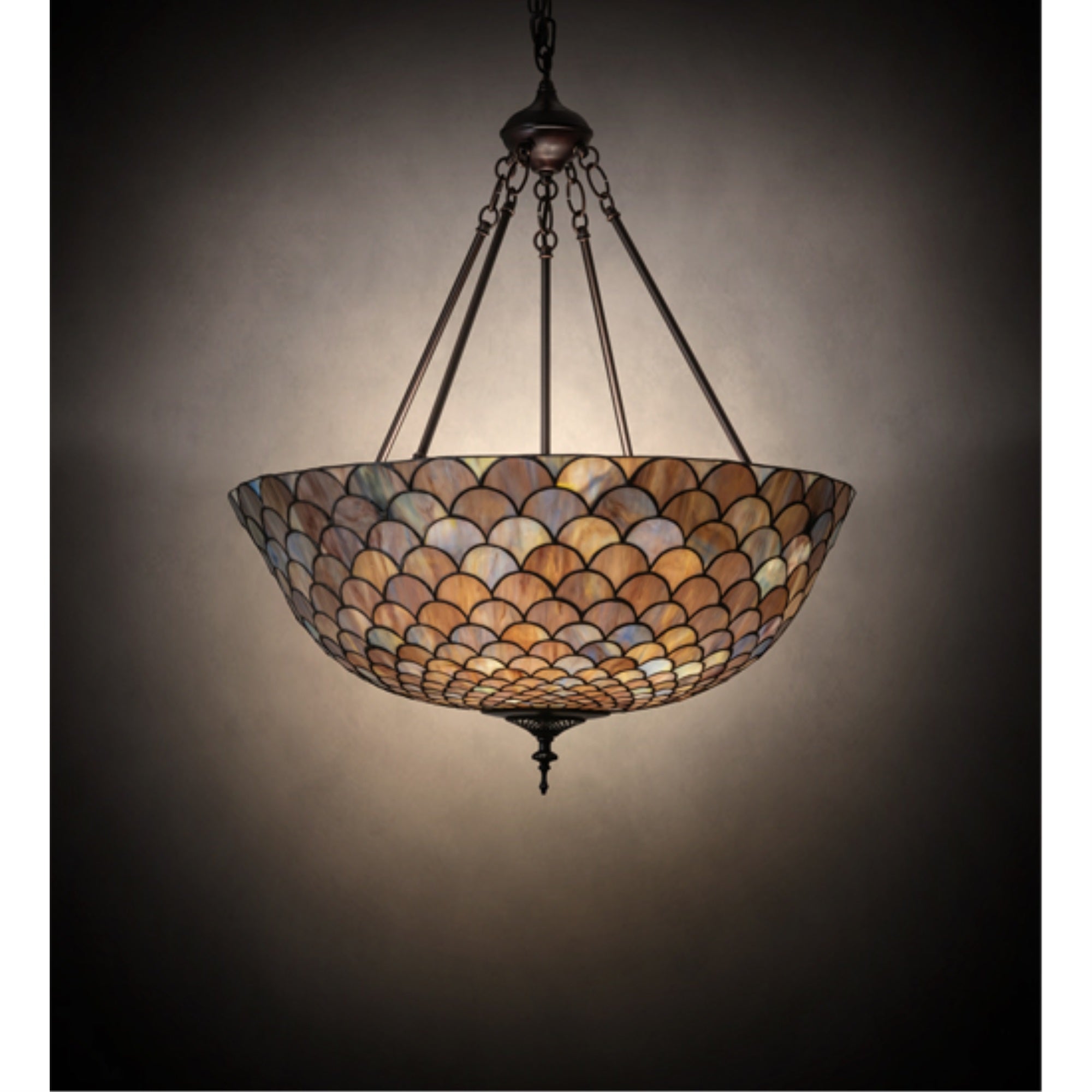 24' Wide Tiffany Fishscale Inverted Pendant
