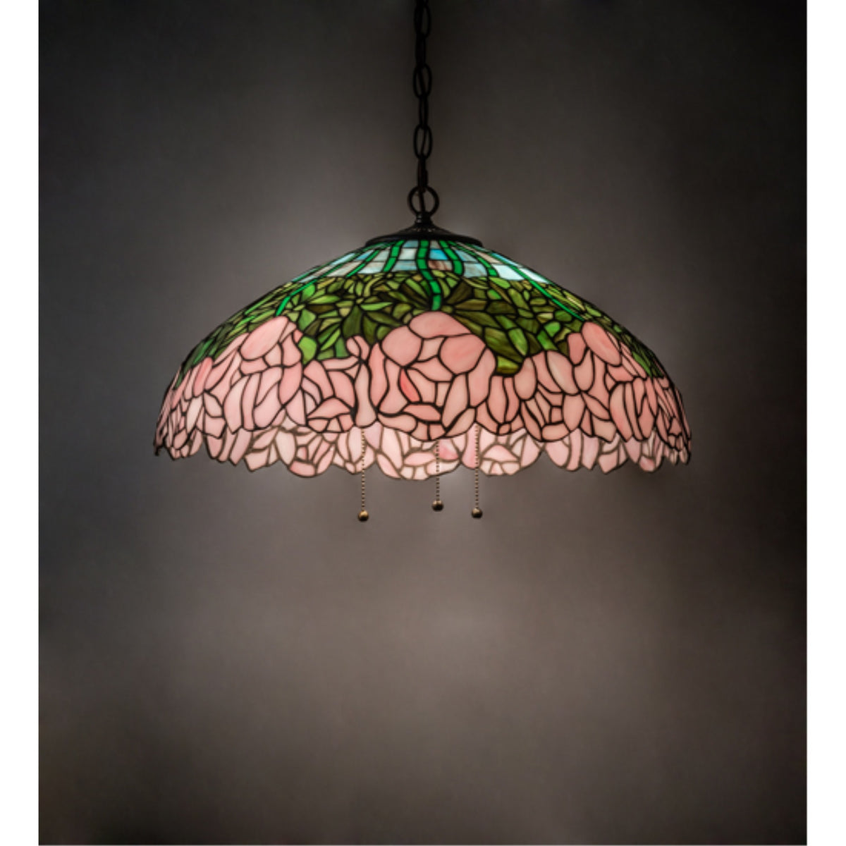 22' Wide Tiffany Cabbage Rose Pendant