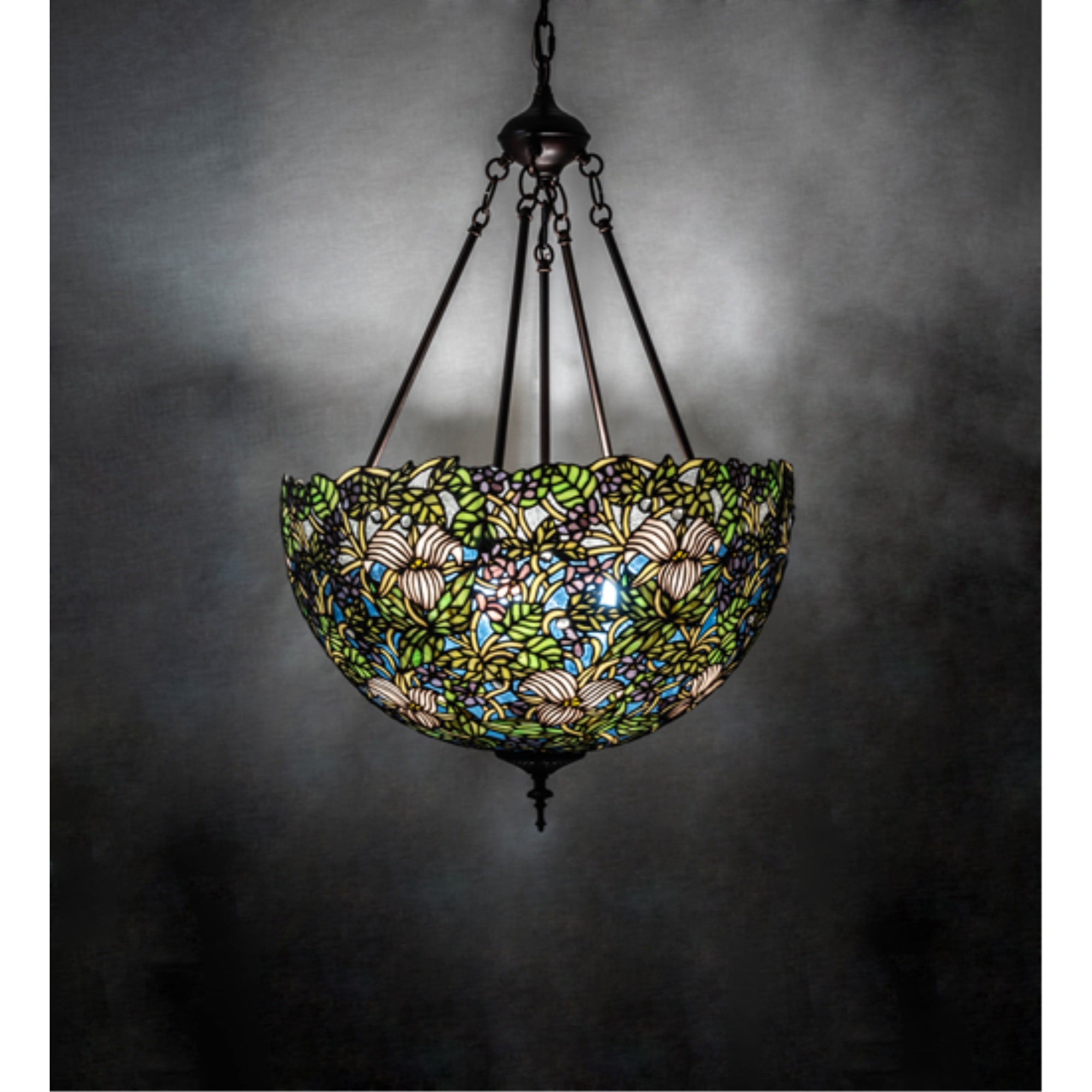 20' Wide Trillium & Violet Inverted Pendant