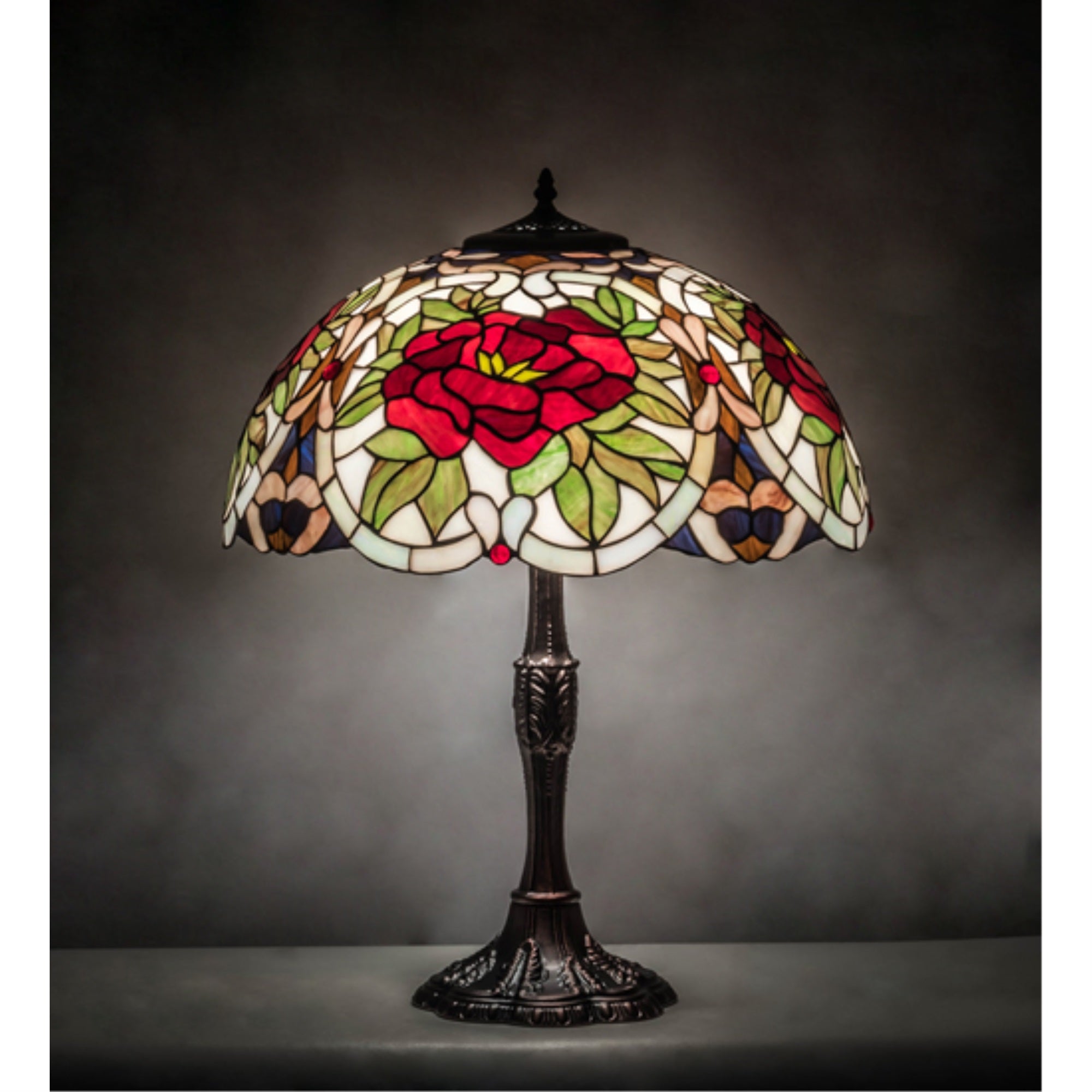 26' High Renaissance Rose Table Lamp