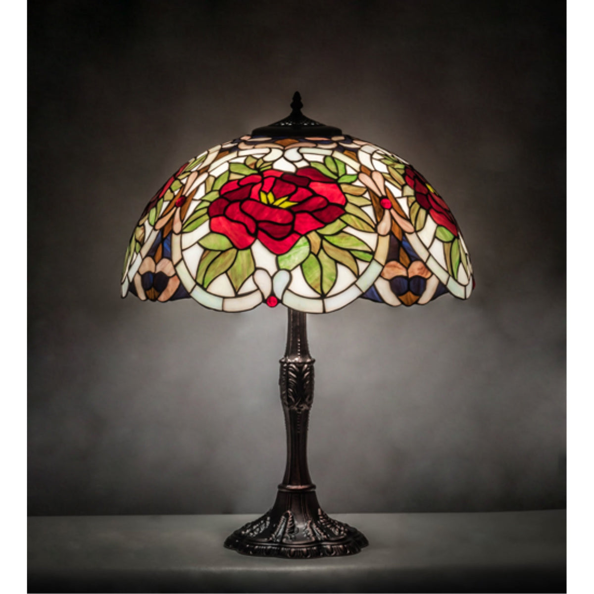 26' High Renaissance Rose Table Lamp