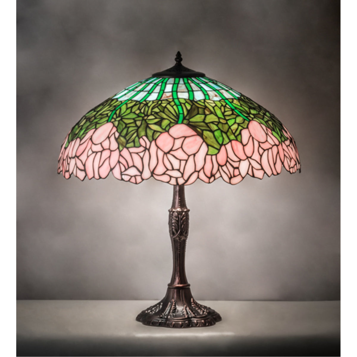 26' High Tiffany Cabbage Rose Table Lamp