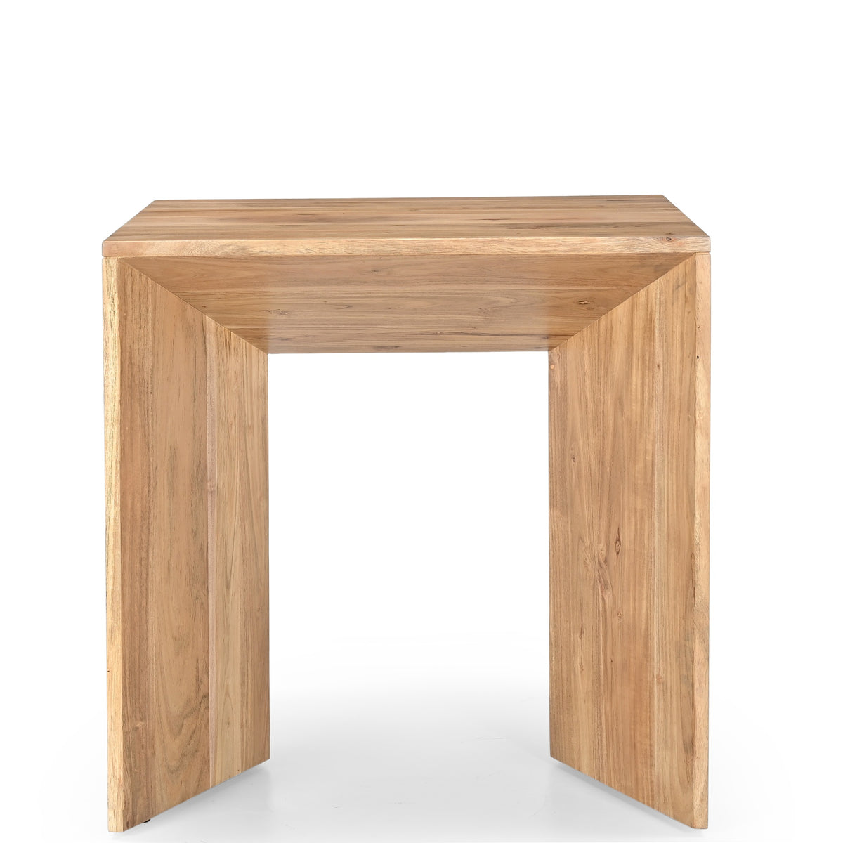 Lux Solid Wood Modern Angled End Table