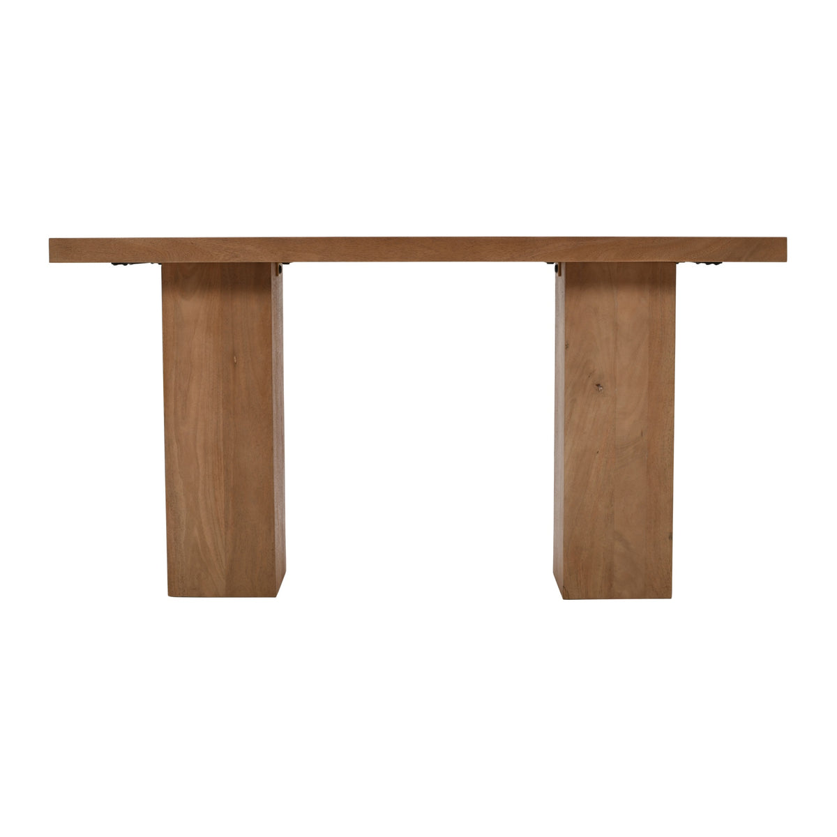 Sequoia Modern Rustic 58' Solid Wood Double Pedestal Console Sofa Table With Butterfly Joint Inlay