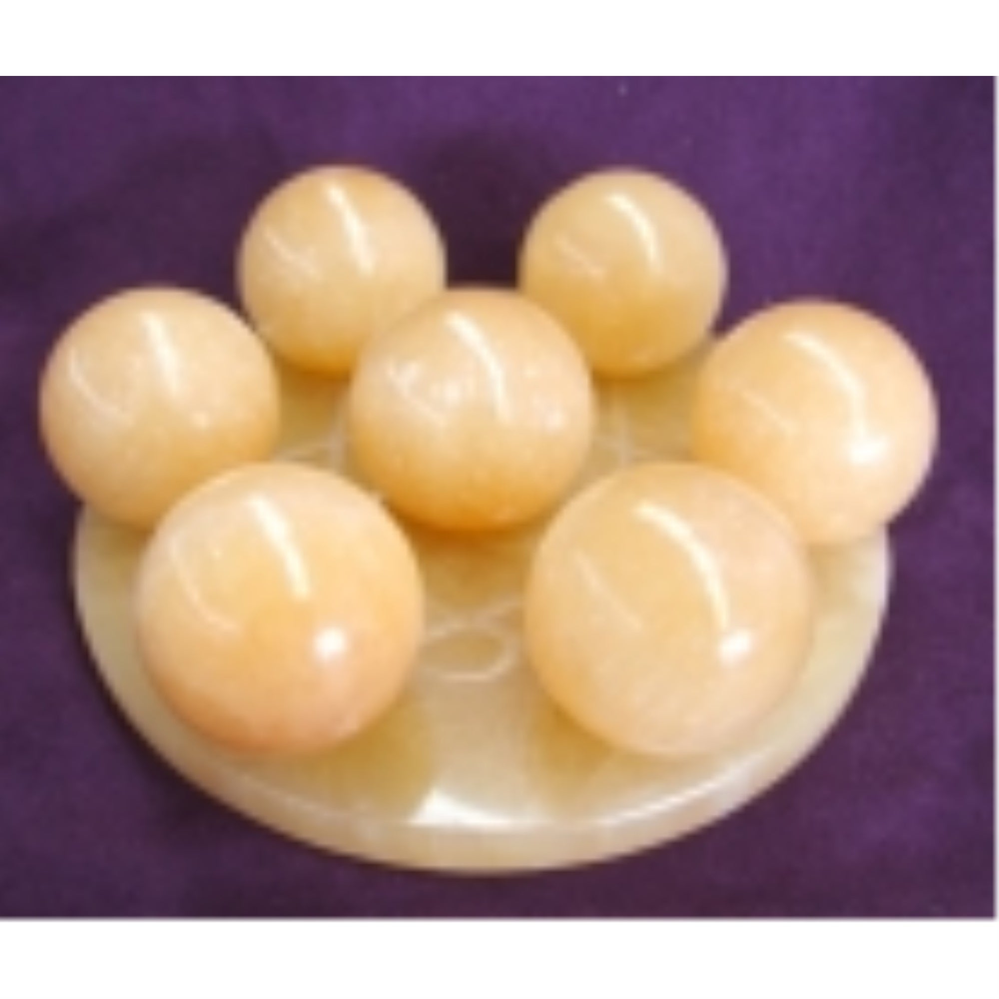7 Natural Citrine Crystal Balls on Star of David
