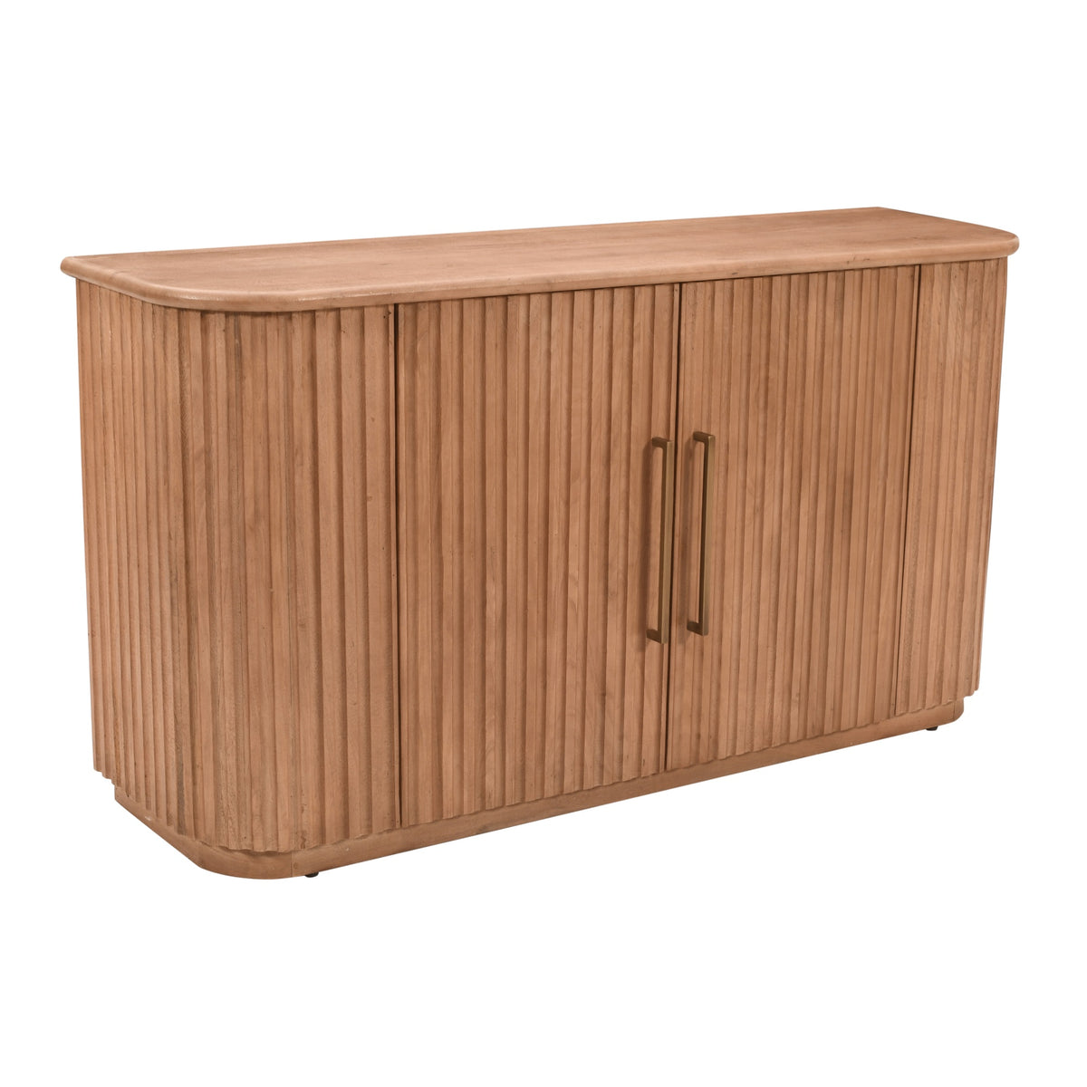 Breck Solid Wood 60' Mid-Century Modern Curved Sideboard Bar Storage Cabinet