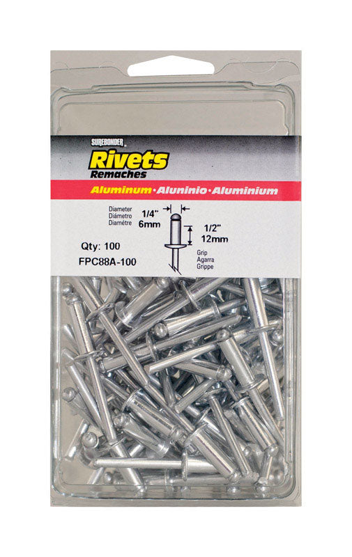 Rivet Al 1/4X1/2 (Pack Of 1)