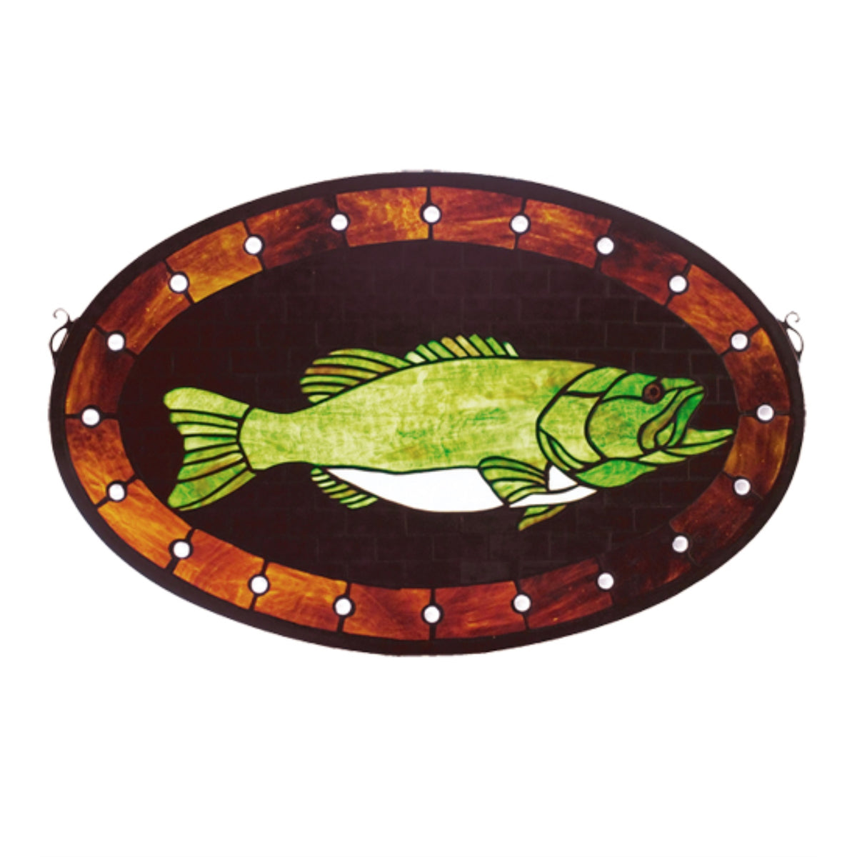 22'W X 14'H Bass Plaque Stained Glass Window