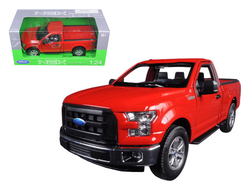 2015 Ford F-150 Pickup Truck Regular Cab Red 1/24 Diecast Model By Welly