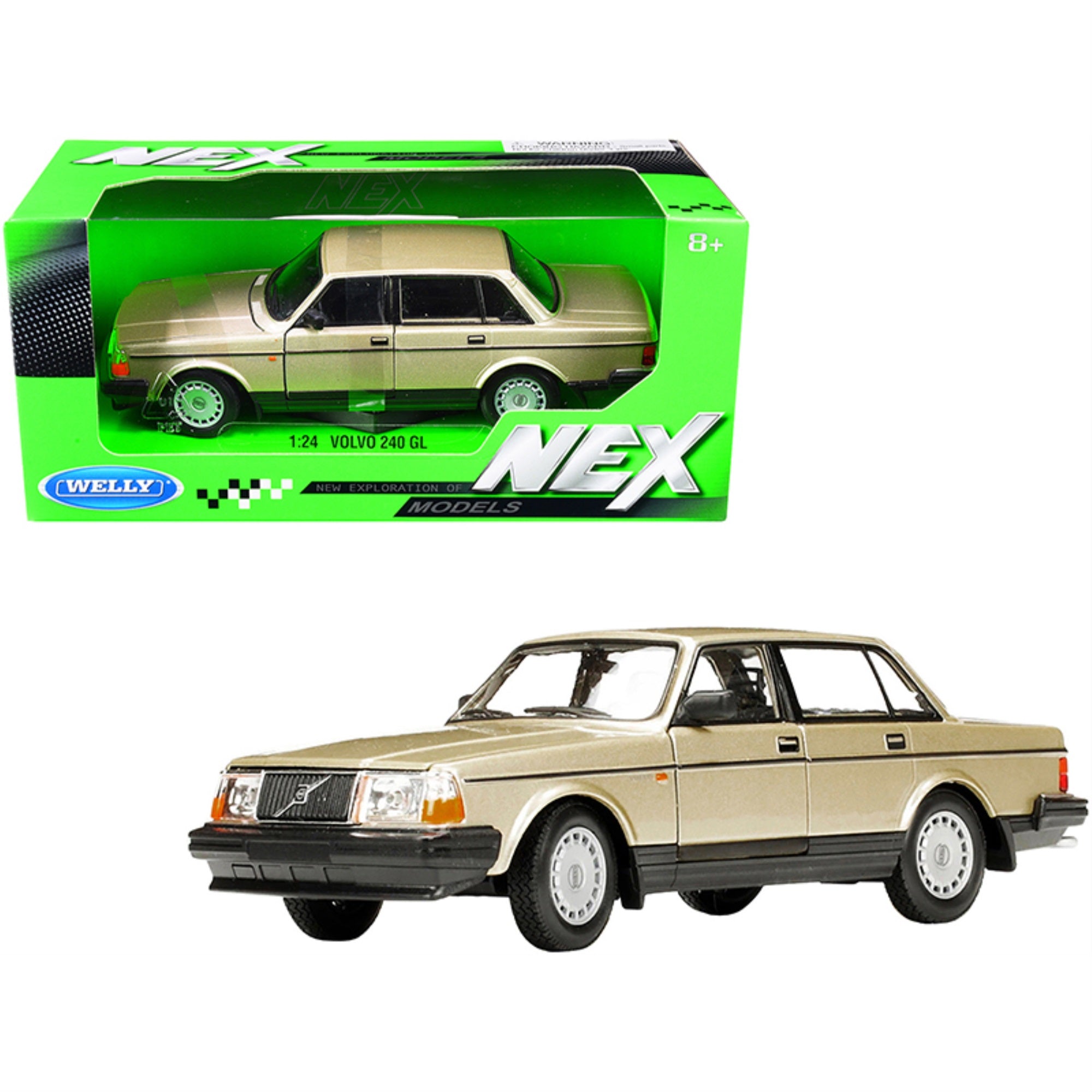 Volvo 240 GL Gold Metallic “NEX Models” 1/24 Diecast Model Car by Welly