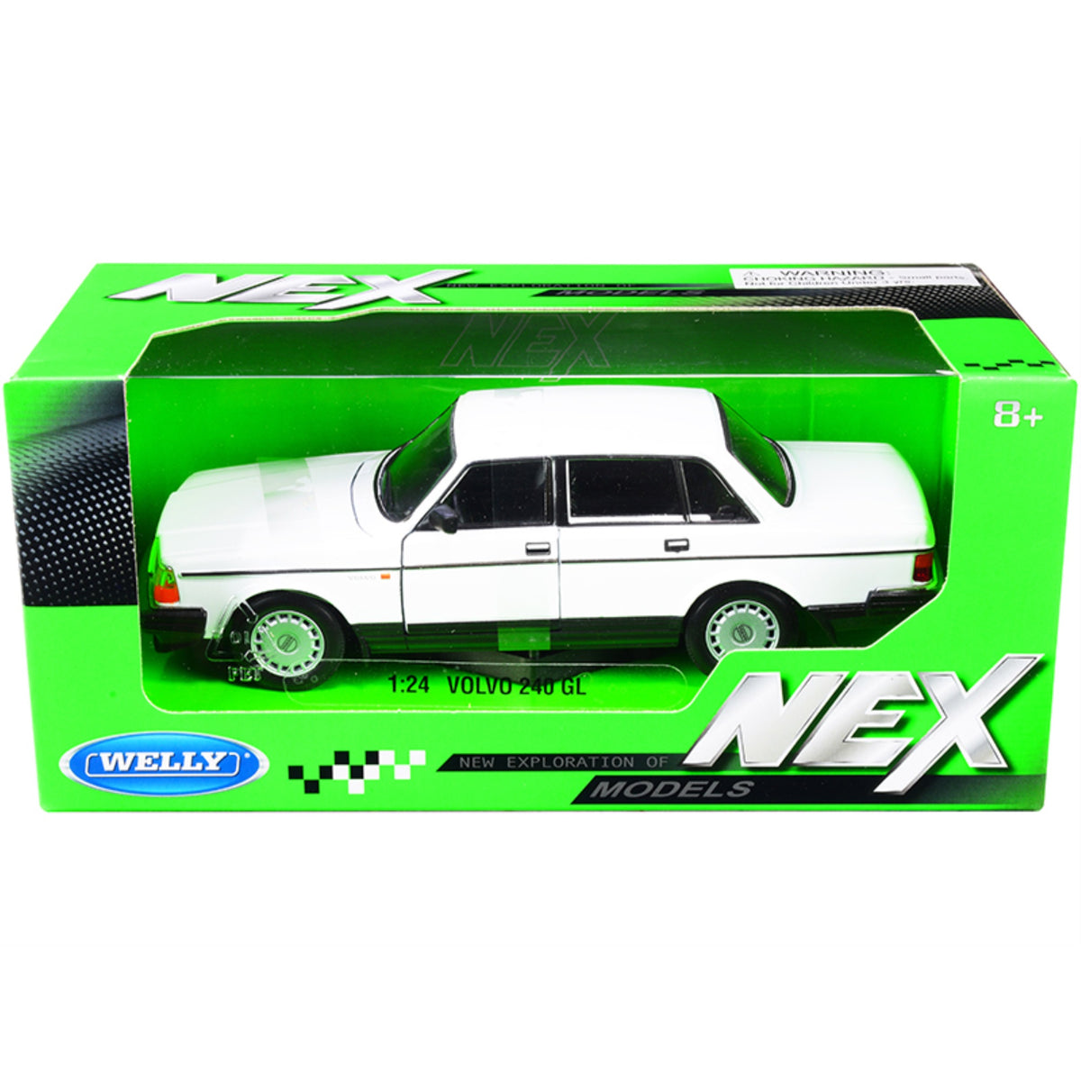 Volvo 240 Gl White 'Nex Models' 1/24 Diecast Model Car By Welly