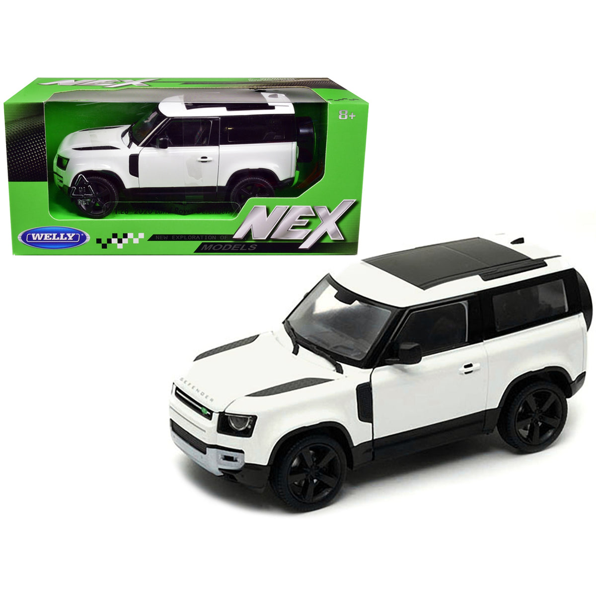 2020 Land Rover Defender Cream White 'Nex Models' 1/24 Diecast Model Car By Welly