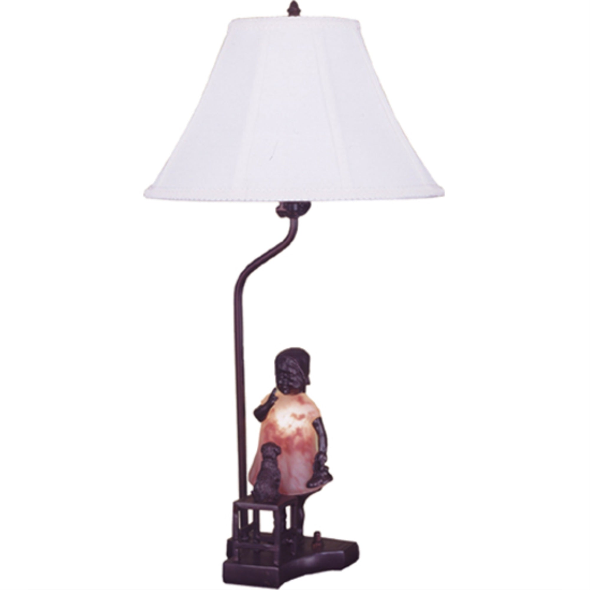 14.5'H Silhouette Girl With Puppy Accent Lamp