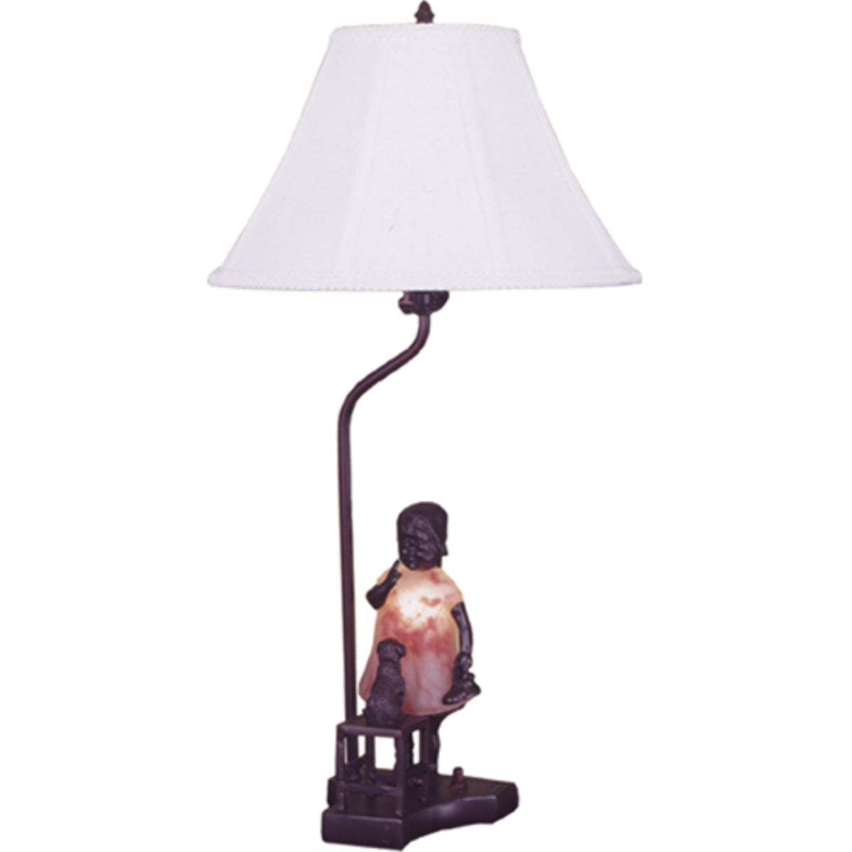 14.5'H Silhouette Girl With Puppy Accent Lamp