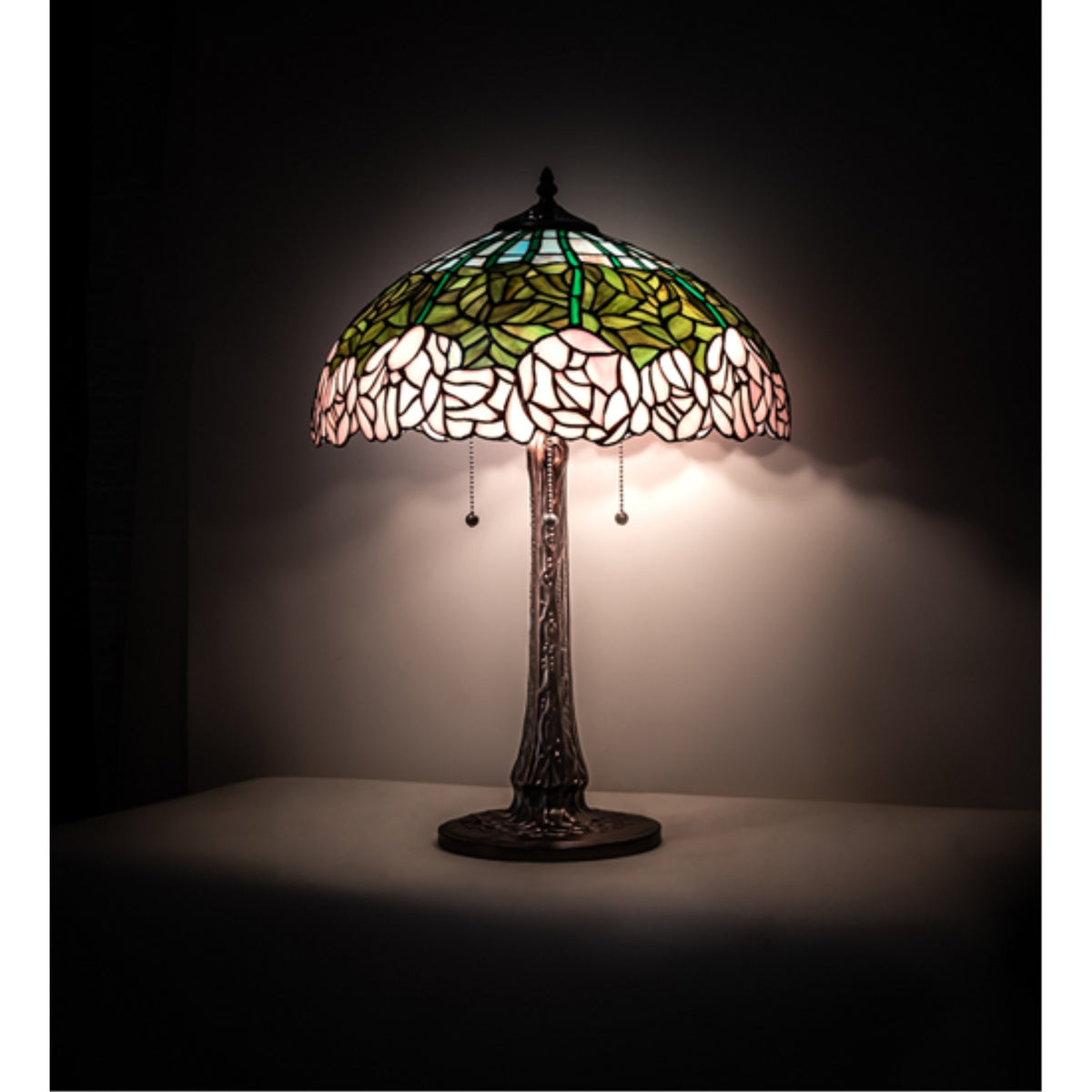 22' High Cabbage Rose Table Lamp