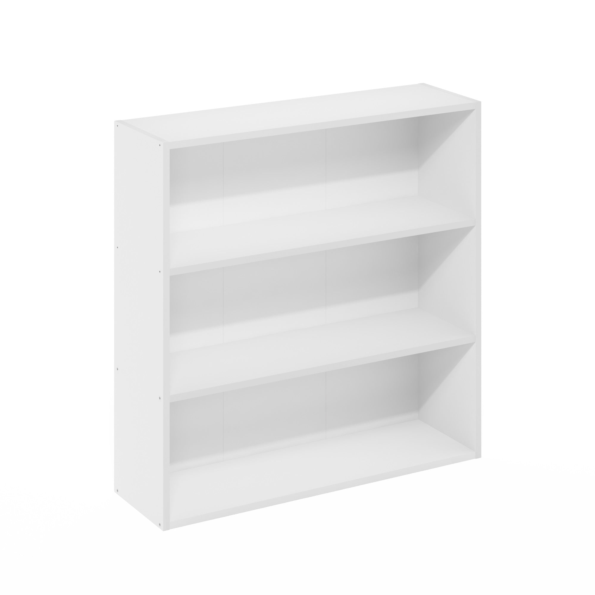 Furinno Pasir 3-Tier Open Shelf Bookcase, Bookshelf, 31.5 Inch Wide, White