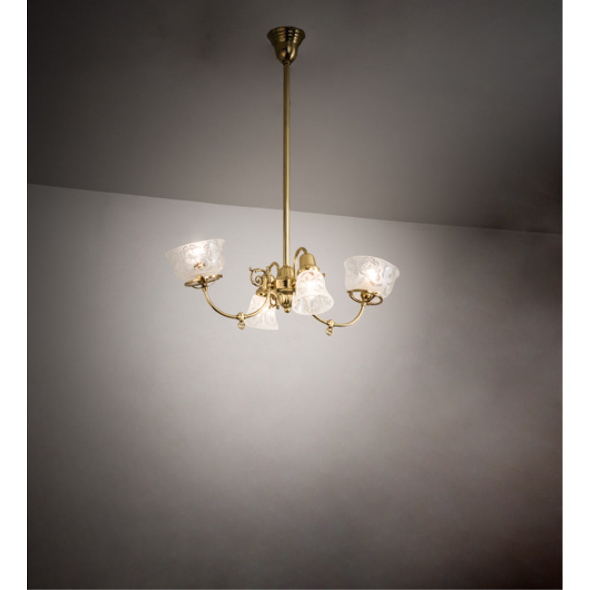 31' Long Revival Gas & Electric 4 Light Oblong Chandelier