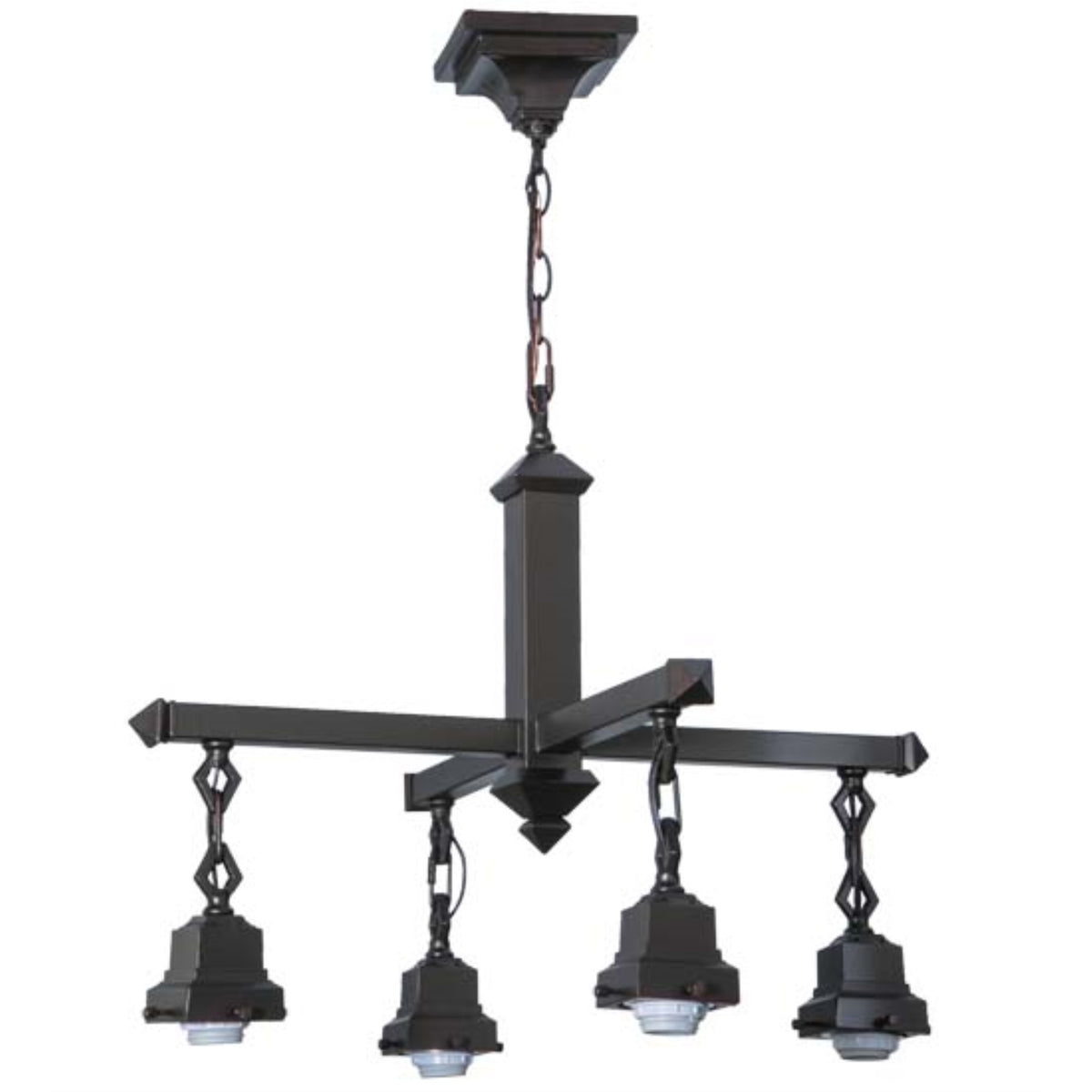 24'W Mahogany Bronze 4 Lt Chandelier Hardware