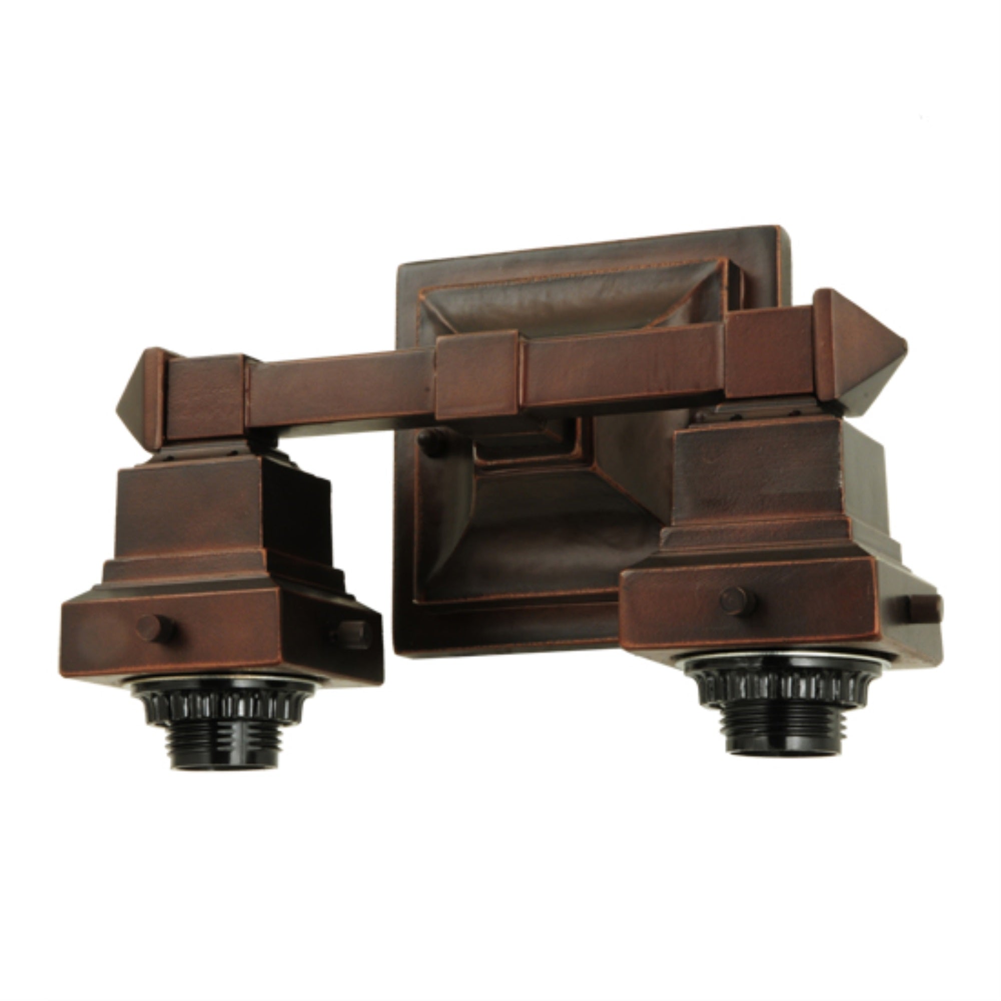 10'W Mission Mahogany Bronze 2 Lt Wall Sconce Hardware
