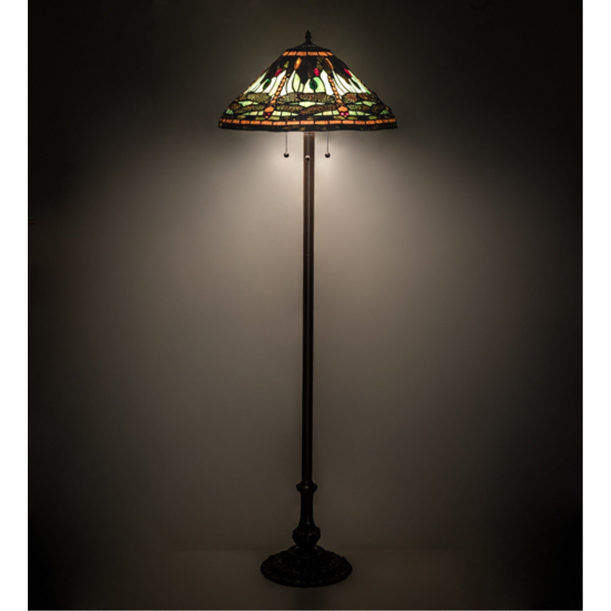 60' High Tiffany Dragonfly Floor Lamp