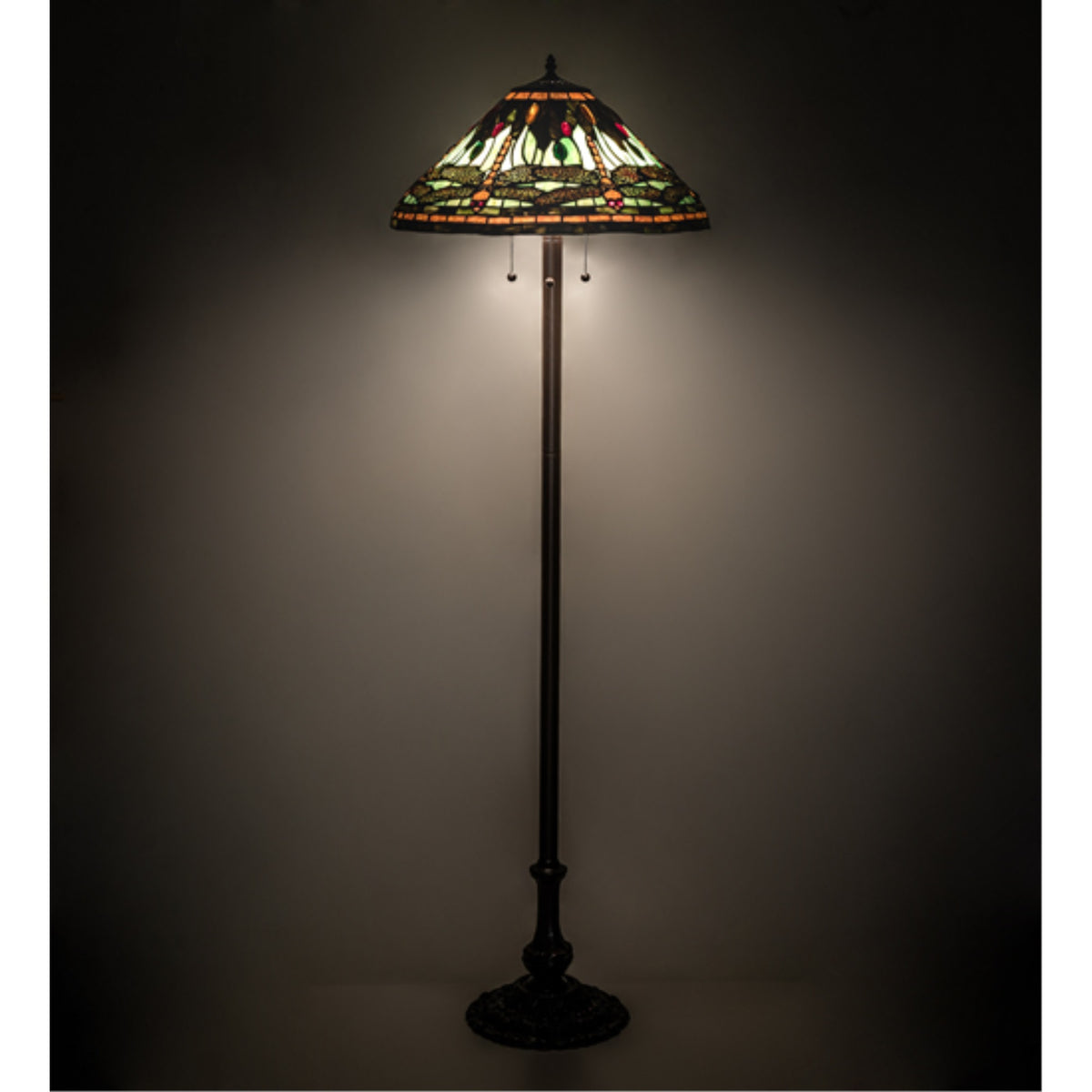 60' High Tiffany Dragonfly Floor Lamp