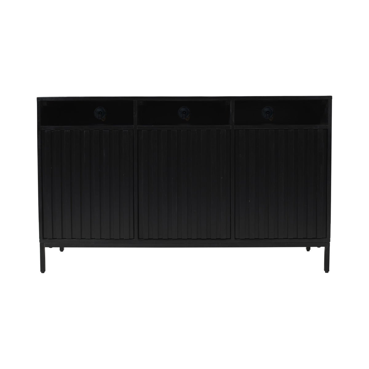 Ryder 50' Modern Fluted Door Solid Wood Console Storage Tv Stand Cabinet