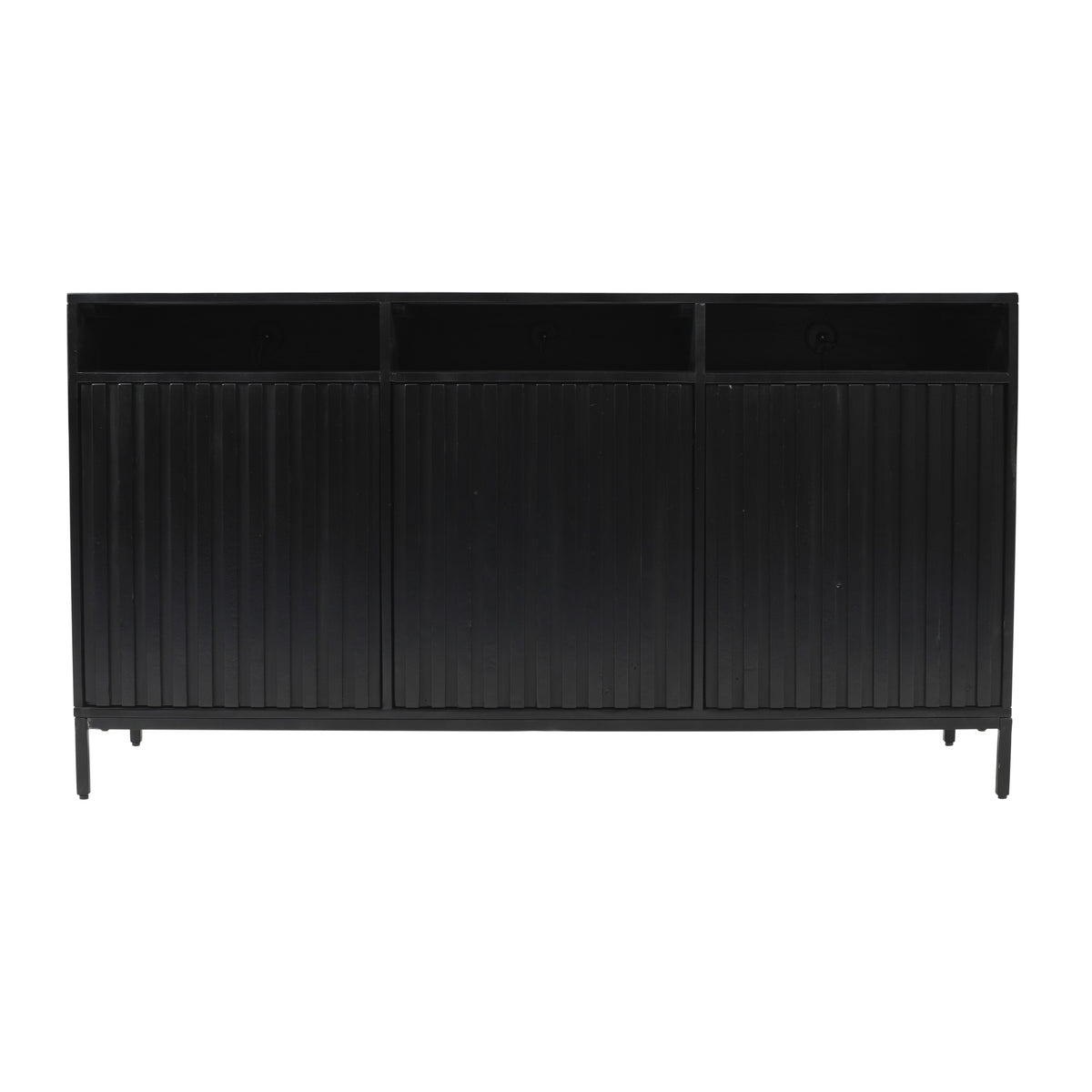 Ryder 60' Modern Fluted Door Solid Wood Console Storage Tv Stand Cabinet