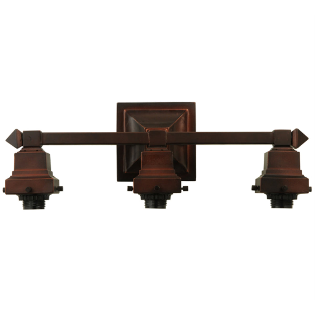 18' Wide Mission Mahogany Bronze 3 Panel Vanity Hardware