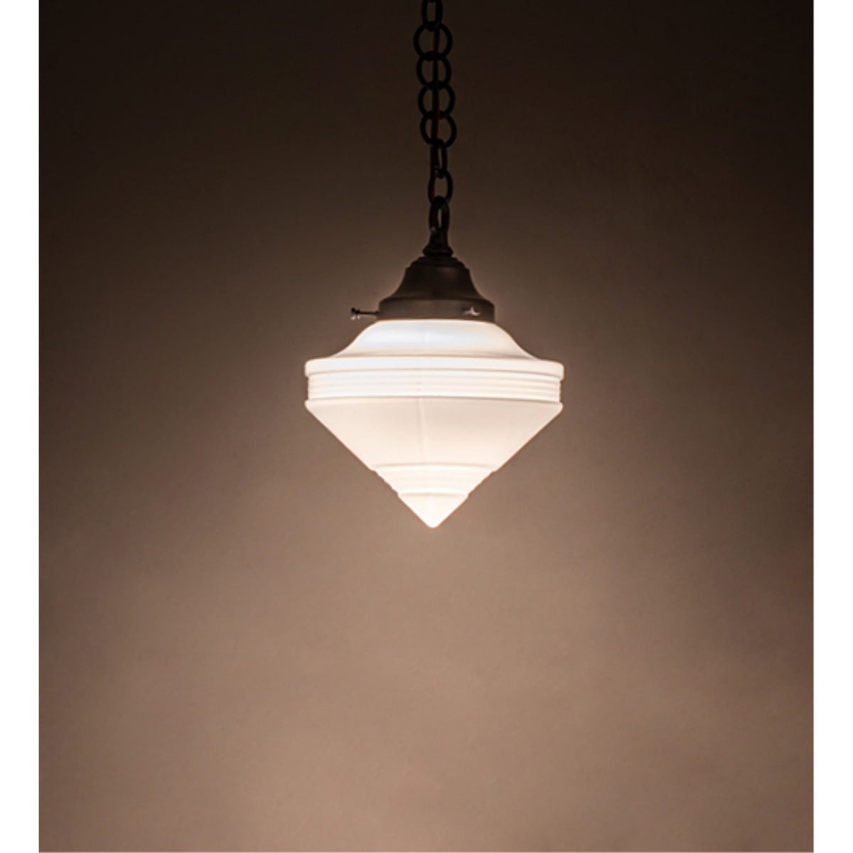 9' Wide Revival Schoolhouse W/Deco Cone Globe Mini Pendant