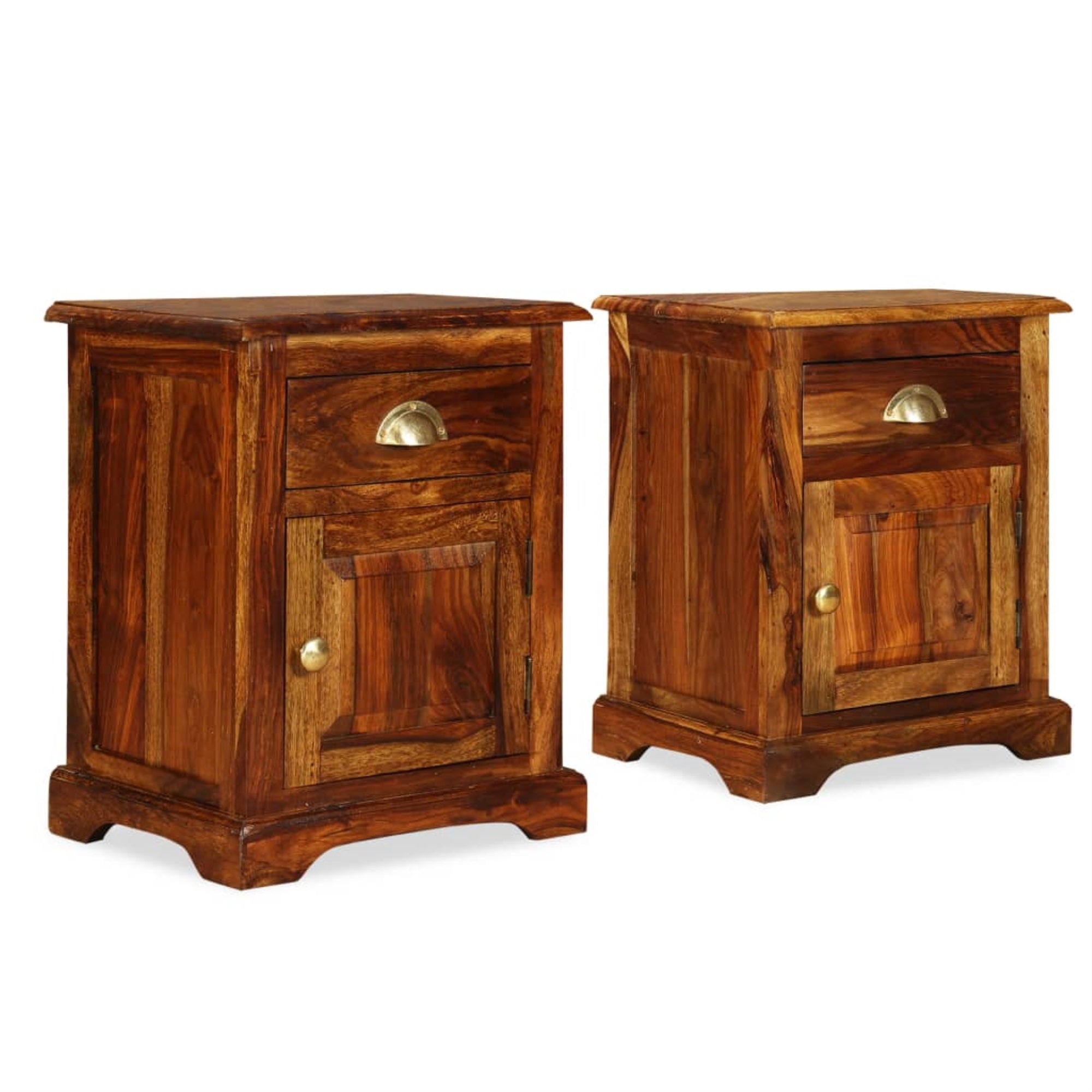Vidaxl Bedside Cabinet 2 Pcs 15.7'X11.8'X19.7' Solid Sheesham Wood