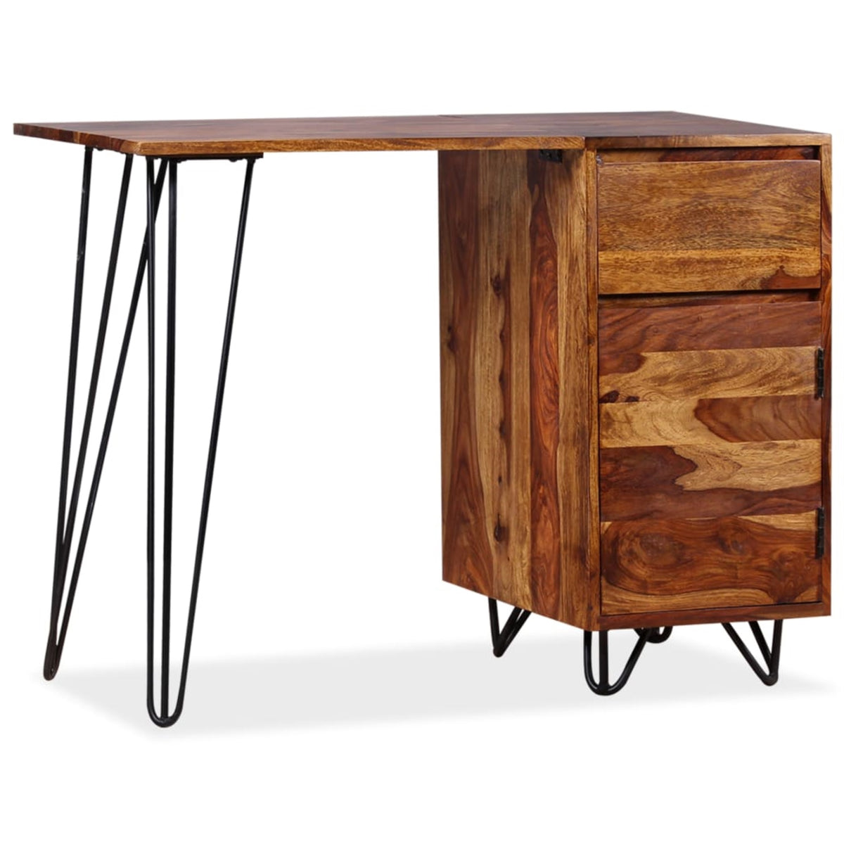 Vidaxl Writing Desk With 1 Drawer And 1 Cabinet Solid Sheesham Wood