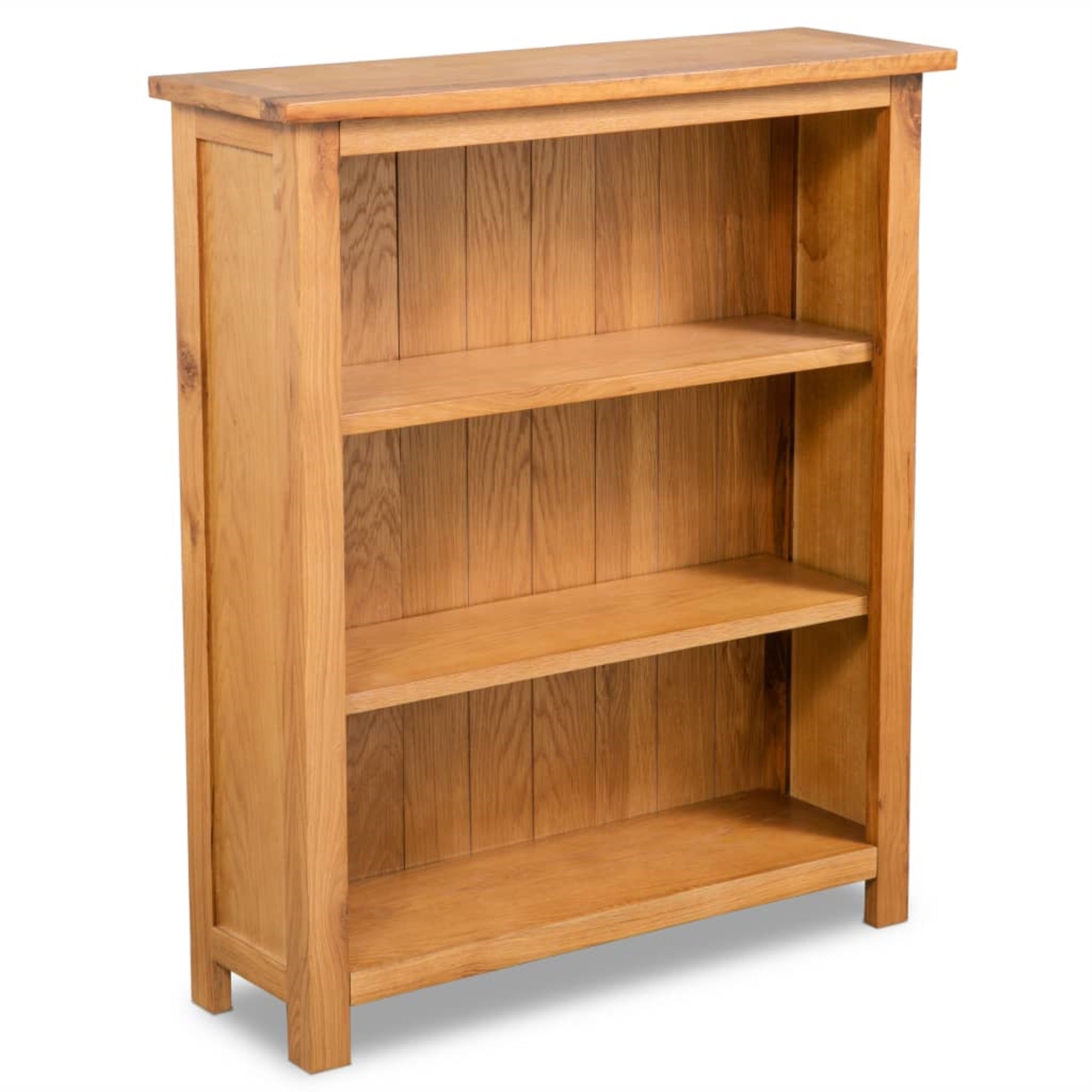 Exquisite 3-Tier Oak Wood Bookcase - 27.6X8.9X32.3 - Rustic Charm - Durable & Elegant - Ample Storage - Easy Assembly - Code 244468