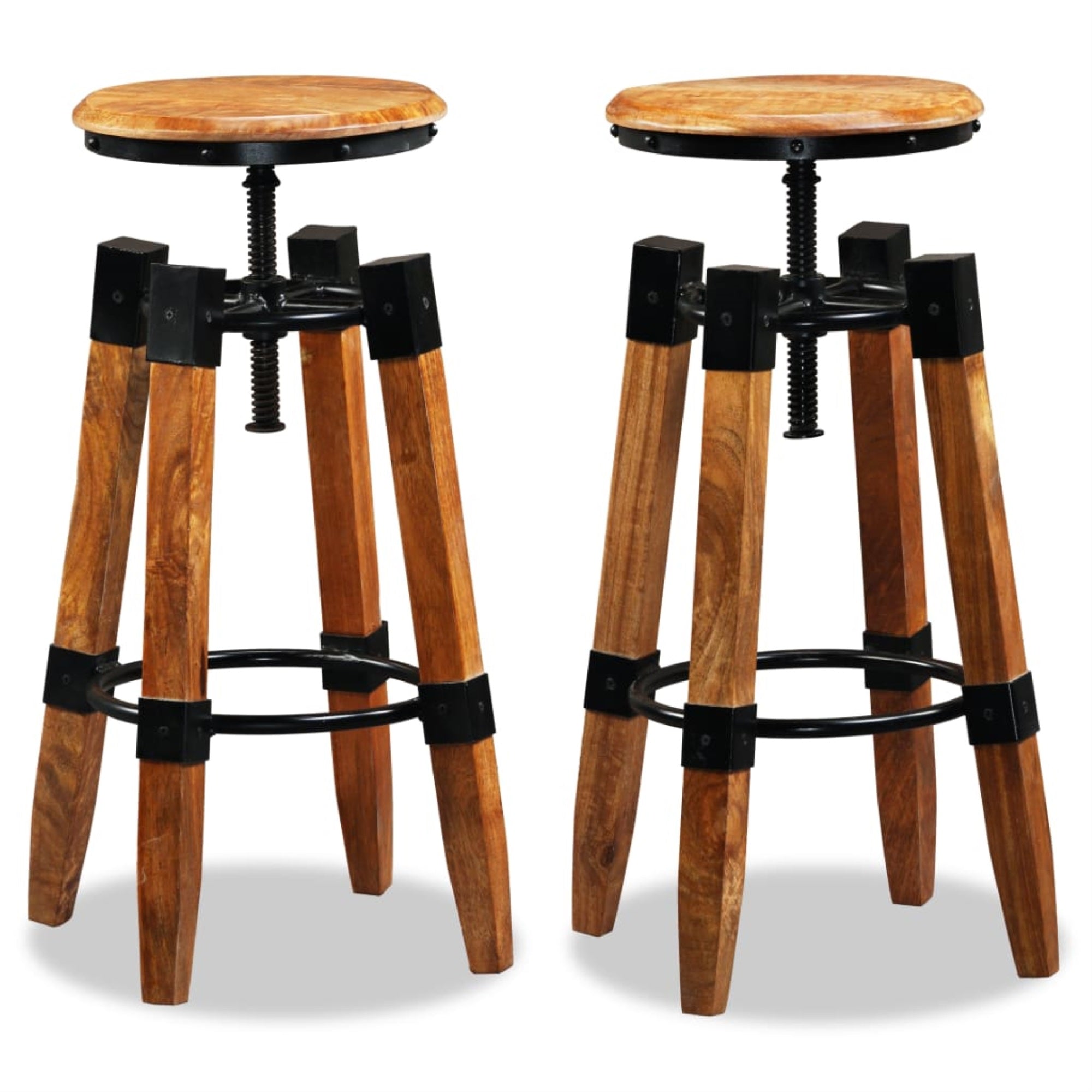 Vidaxl Bar Stools 2 Pcs Solid Mango Wood