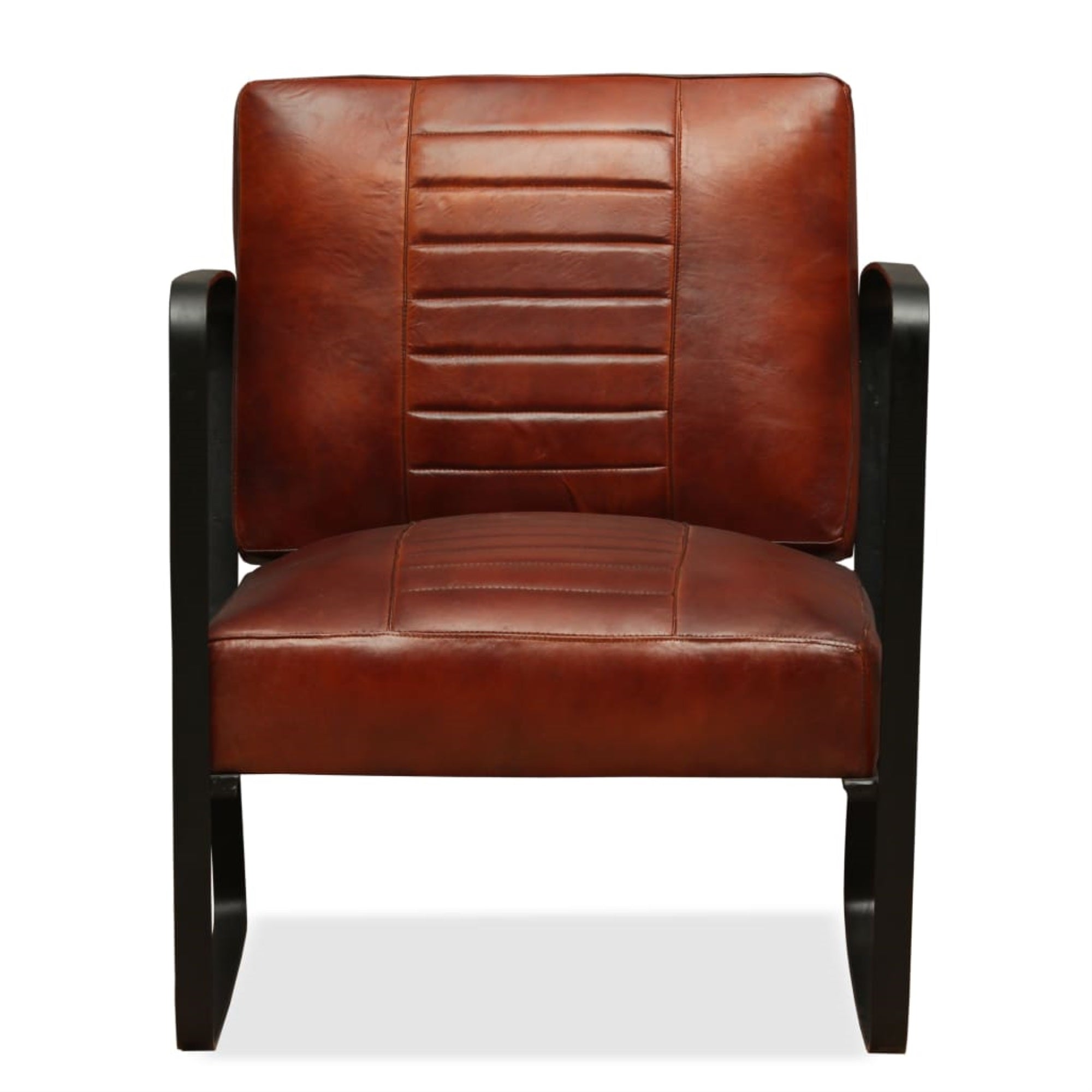 Vidaxl Lounge Chair Brown Genuine Leather
