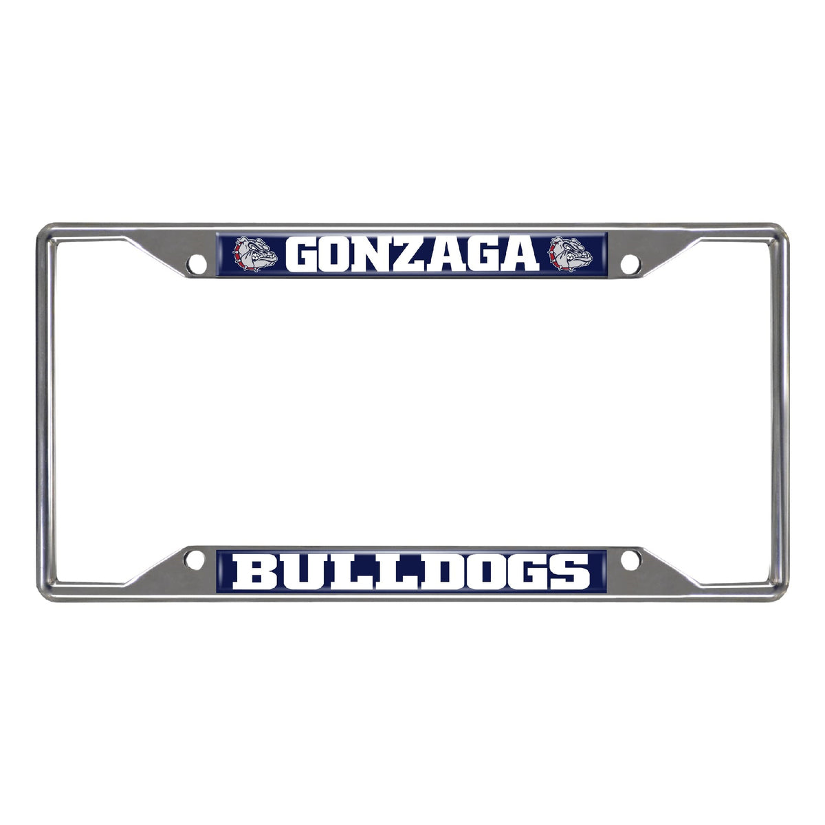 Gonzaga Bulldogs Chrome Metal License Plate Frame, 6.25In X 12.25In