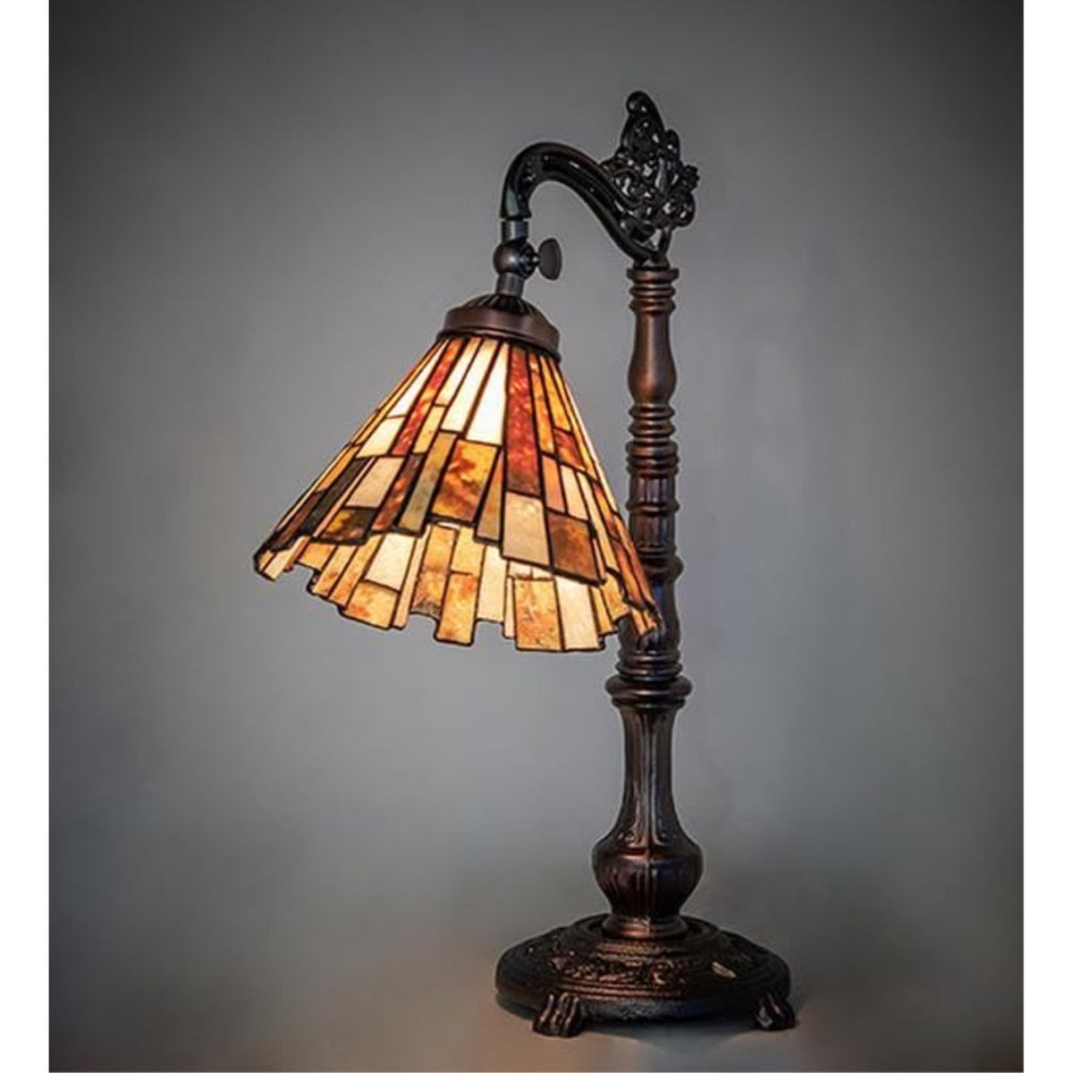 20' High  Jadestone Bridge Arm Table Lamp
