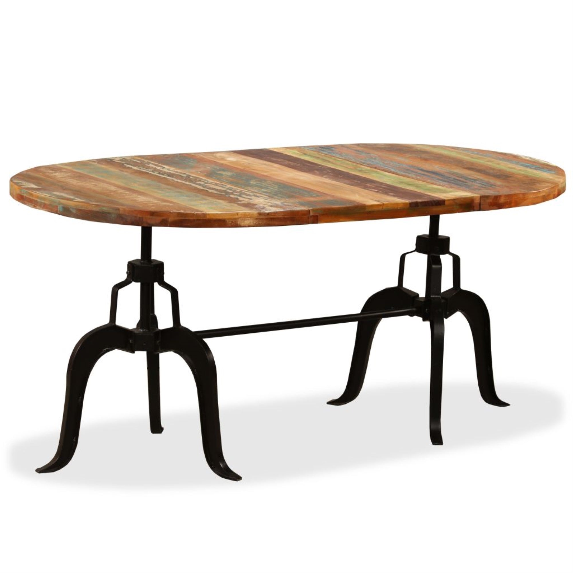 Vidaxl Dining Table Solid Reclaimed Wood And Steel 70.9'