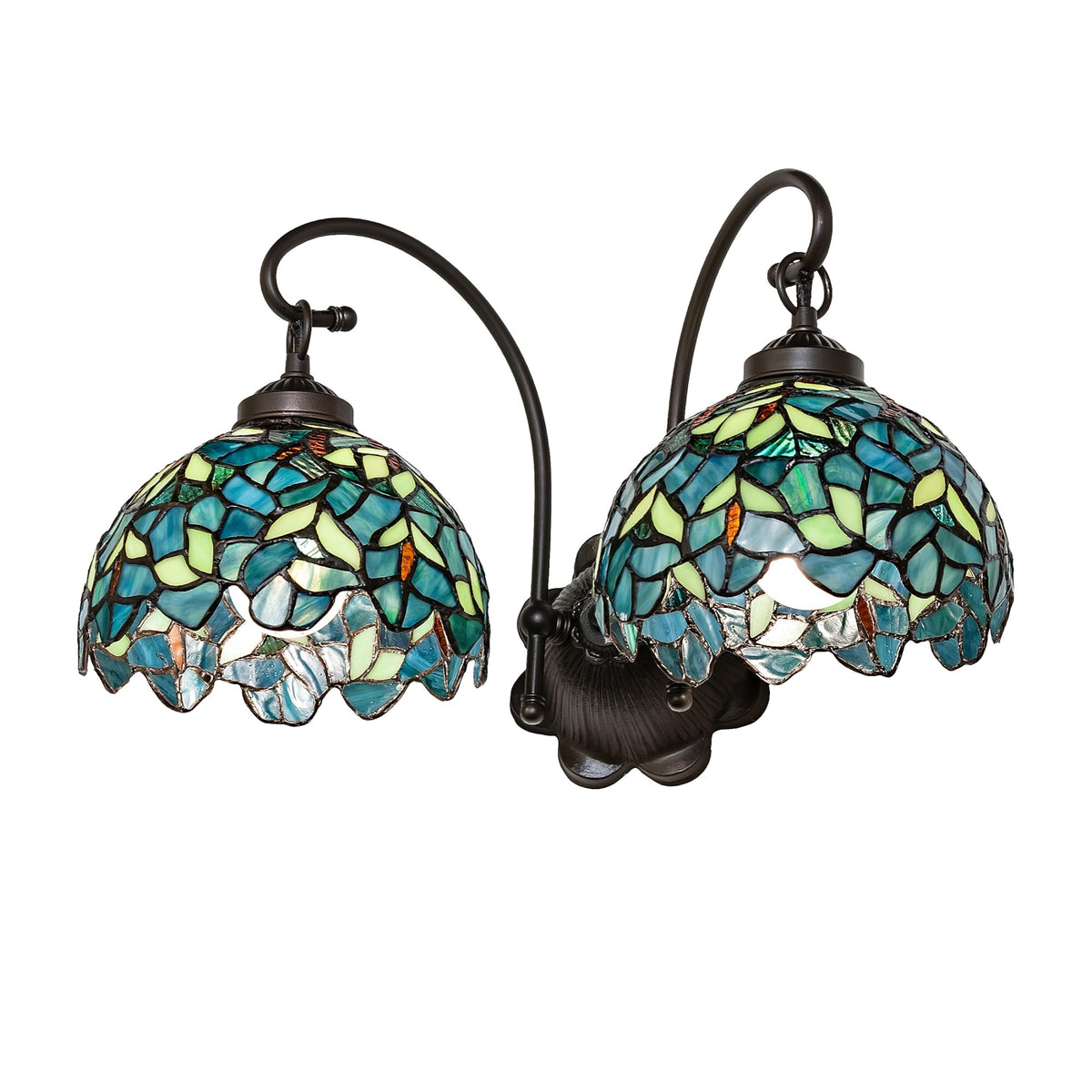 18' Wide Nightfall Wisteria 2 Light Wall Sconce