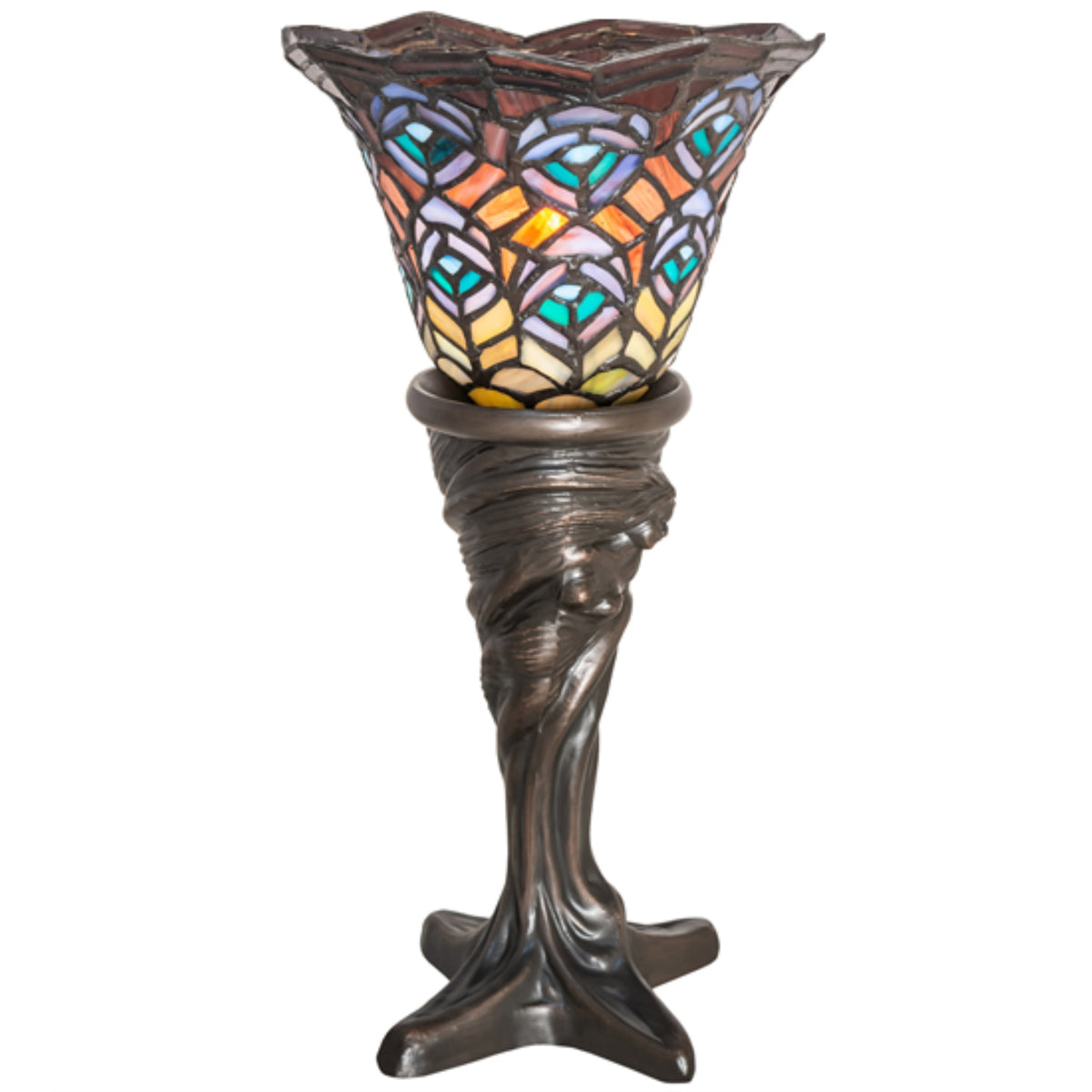 16' High Tiffany Peacock Feather Mini Lamp
