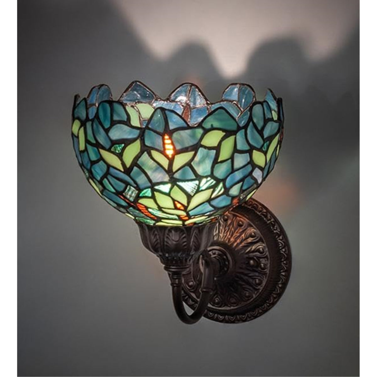 8' Wide Nightfall Wisteria Wall Sconce