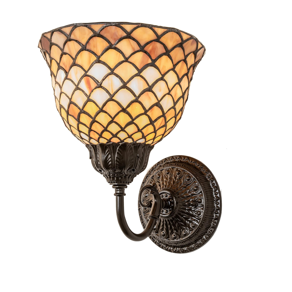 8' Wide Tiffany Fishscale Wall Sconce